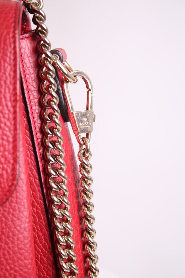 Gucci Red Gucci Medium Interlocking G, Top Handle Bag
