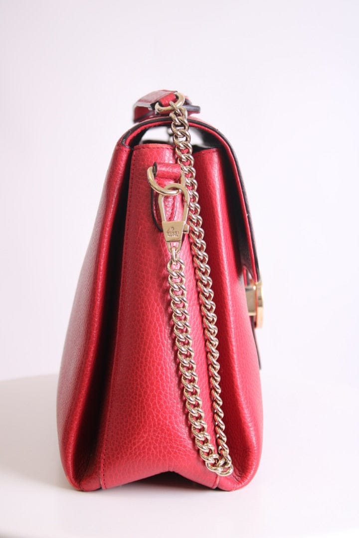 Gucci Red Gucci Medium Interlocking G, Top Handle Bag