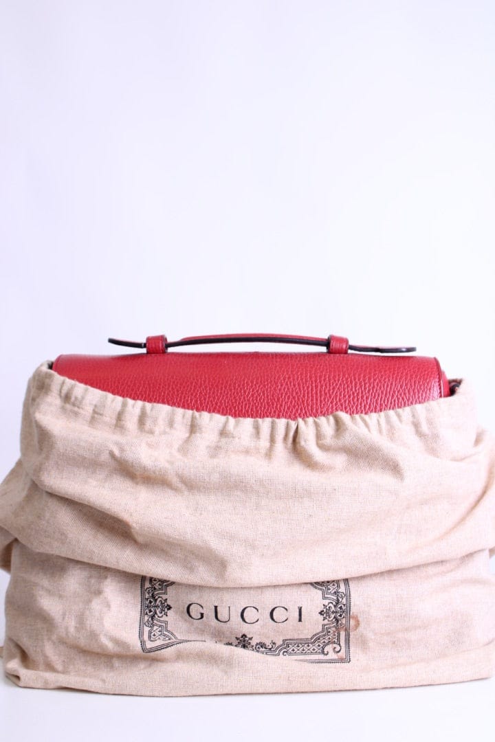 Gucci Red Gucci Medium Interlocking G, Top Handle Bag