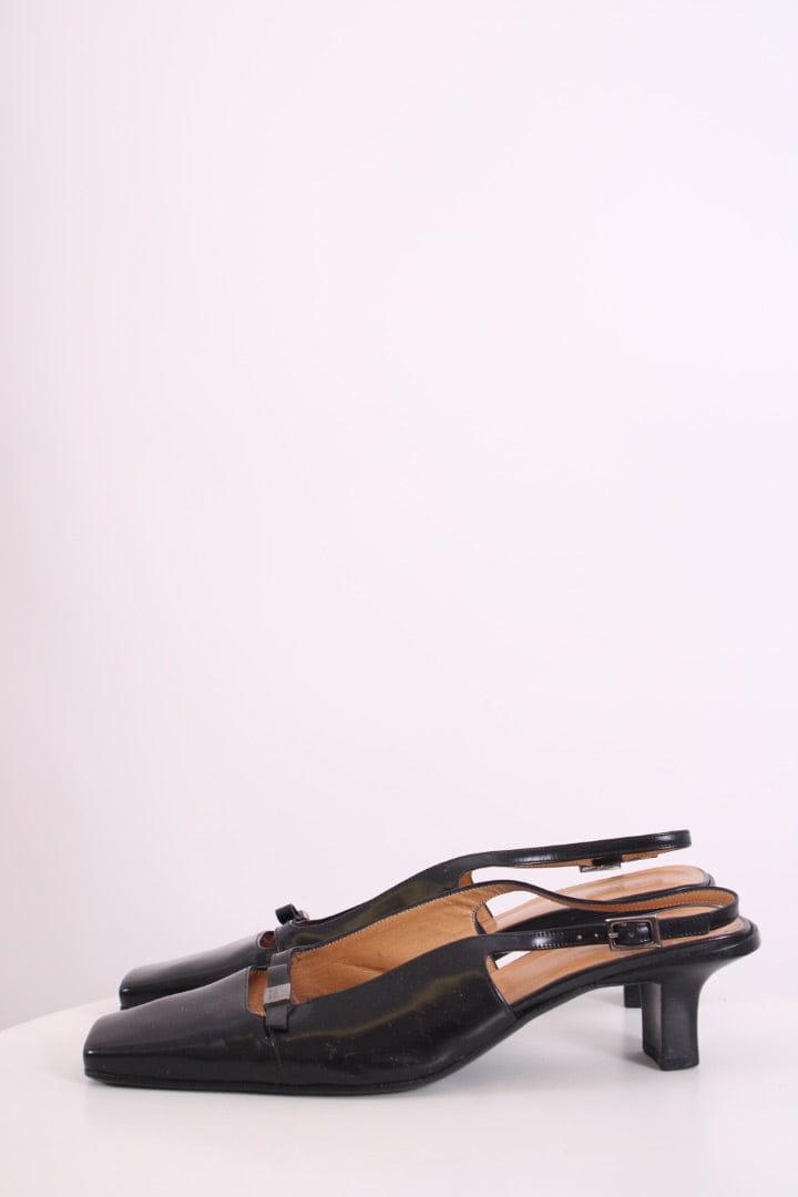 Gucci Gucci Square Toe Slingback Heels Black 40.5