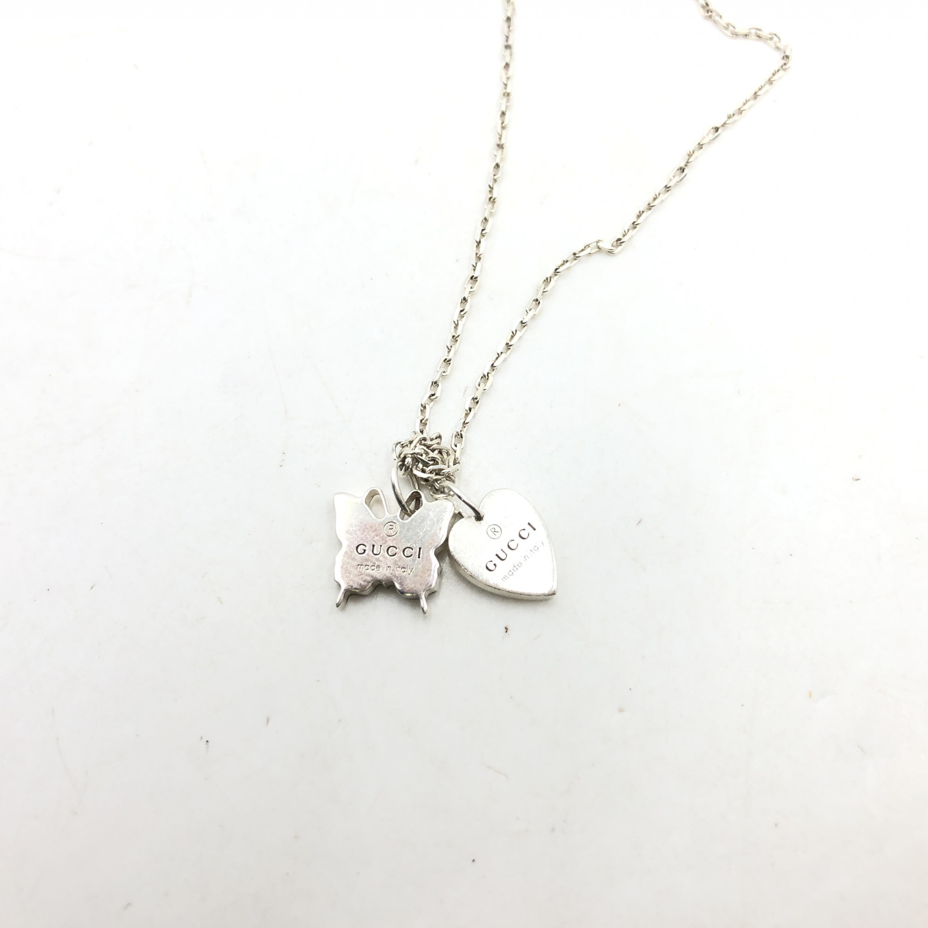 Gucci Gucci Necklace, Heart and butterfly, Silver 925 ALC3258
