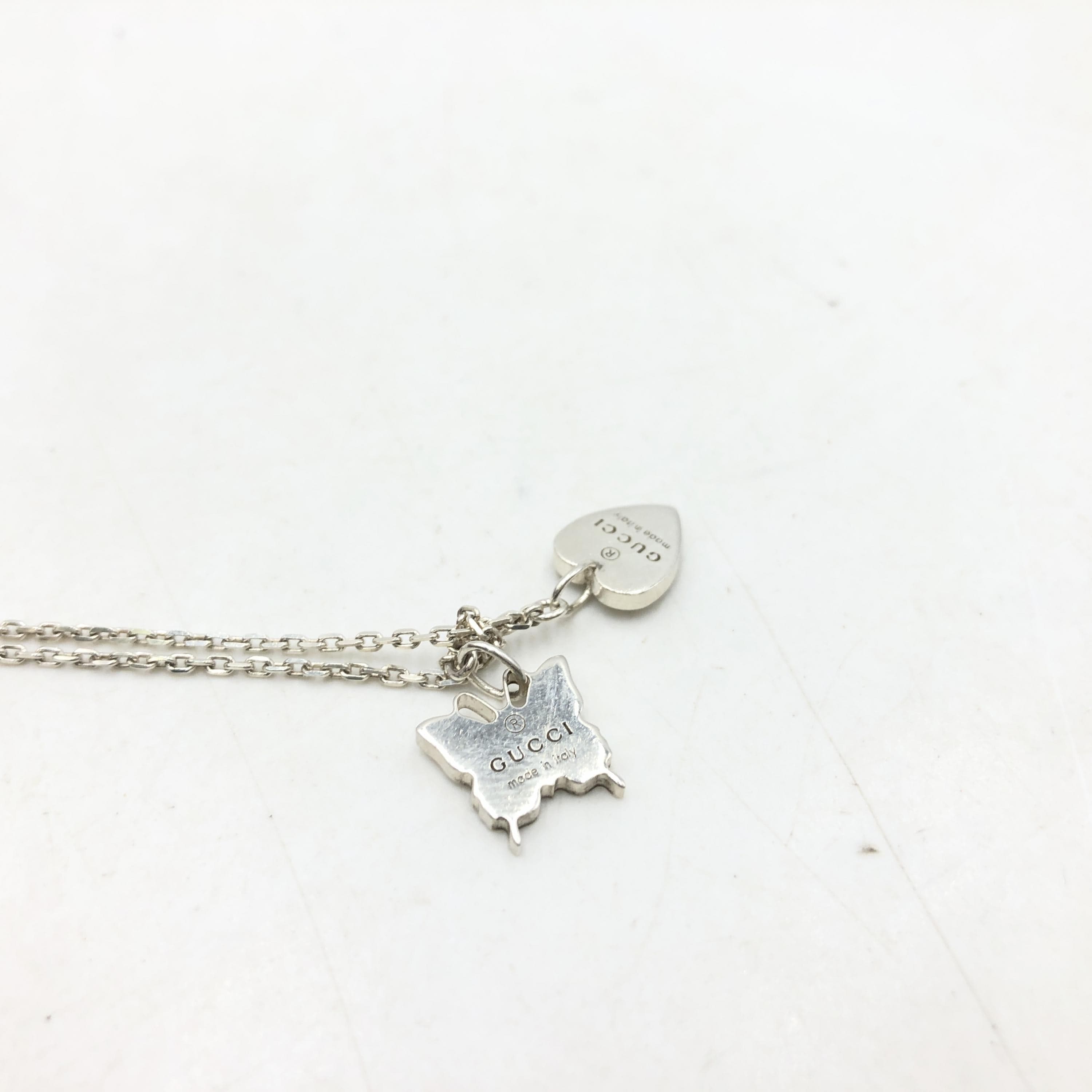 Gucci Gucci Necklace, Heart and butterfly, Silver 925 ALC3258