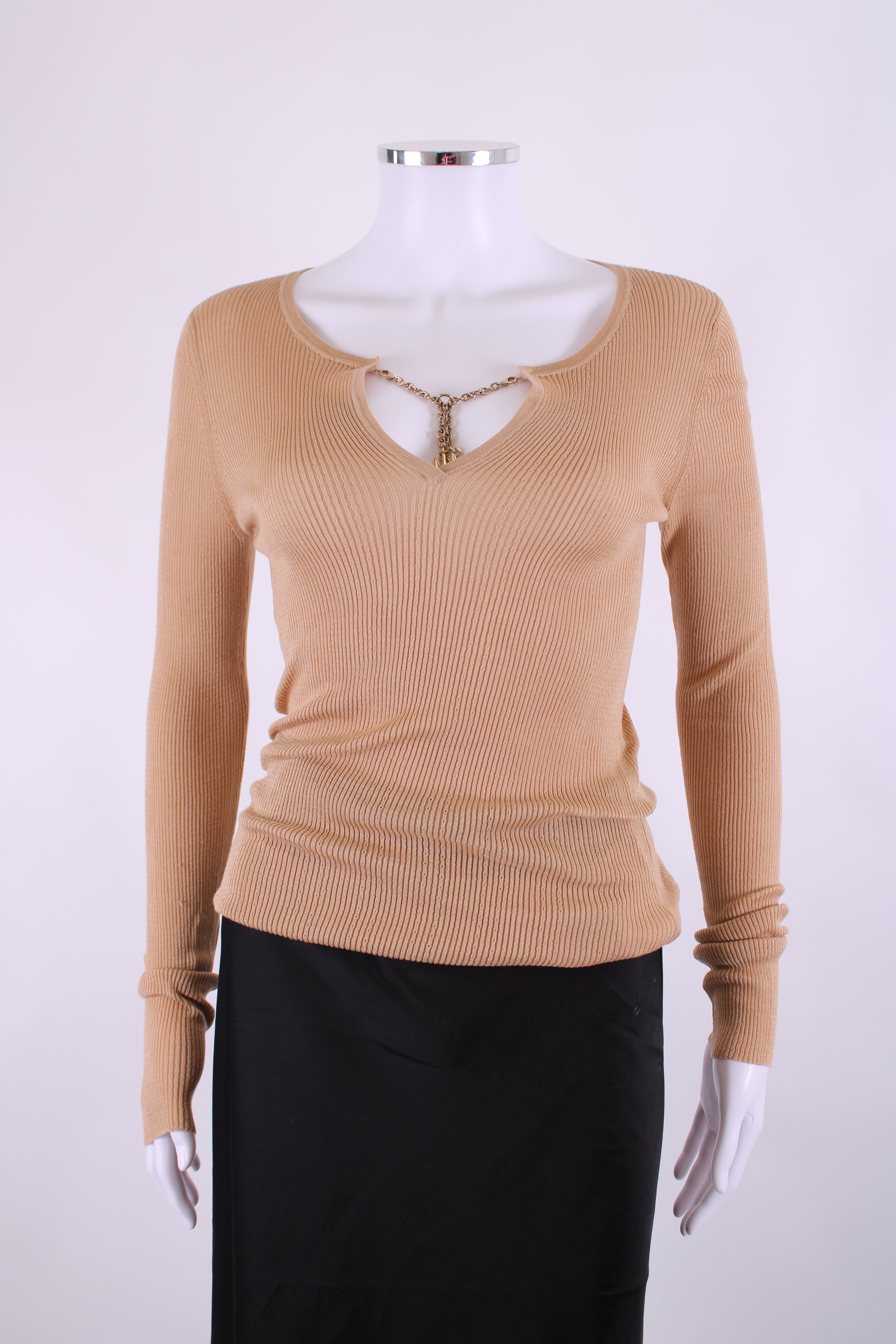 Gucci Gucci L/S Chain Neck Jumper Beige L