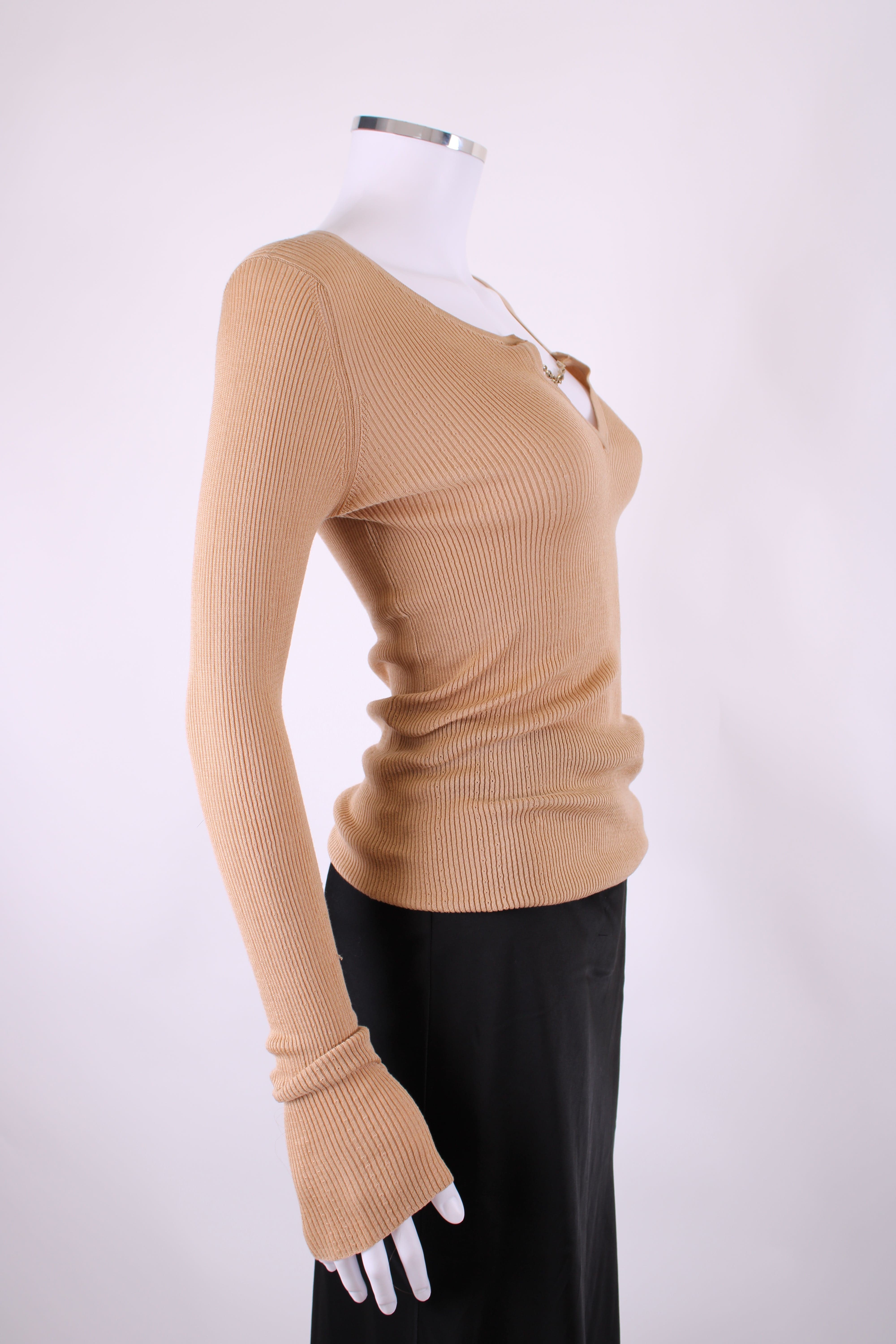 Gucci Gucci L/S Chain Neck Jumper Beige L