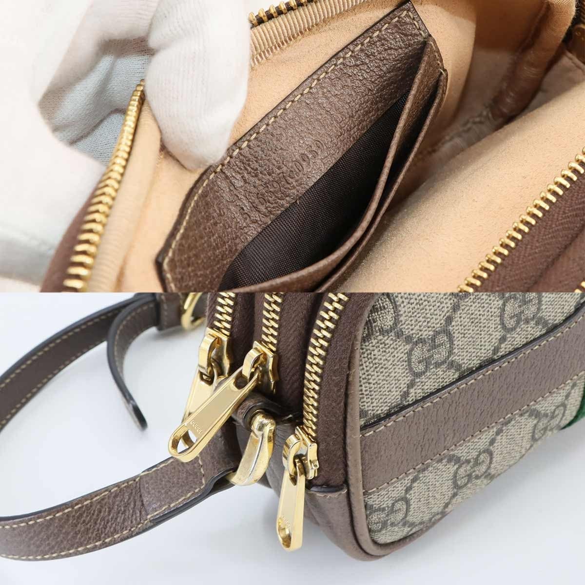 GUCCI GUCCI Ophidia Mini Shoulder Bag GG Supreme Canvas Beige Brown 546597 90296691