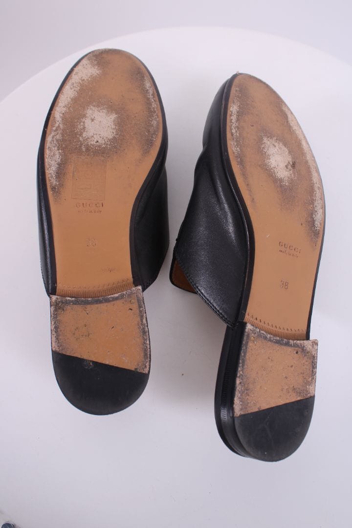 Gucci Gucci Prince Town Leather Mules Black 38