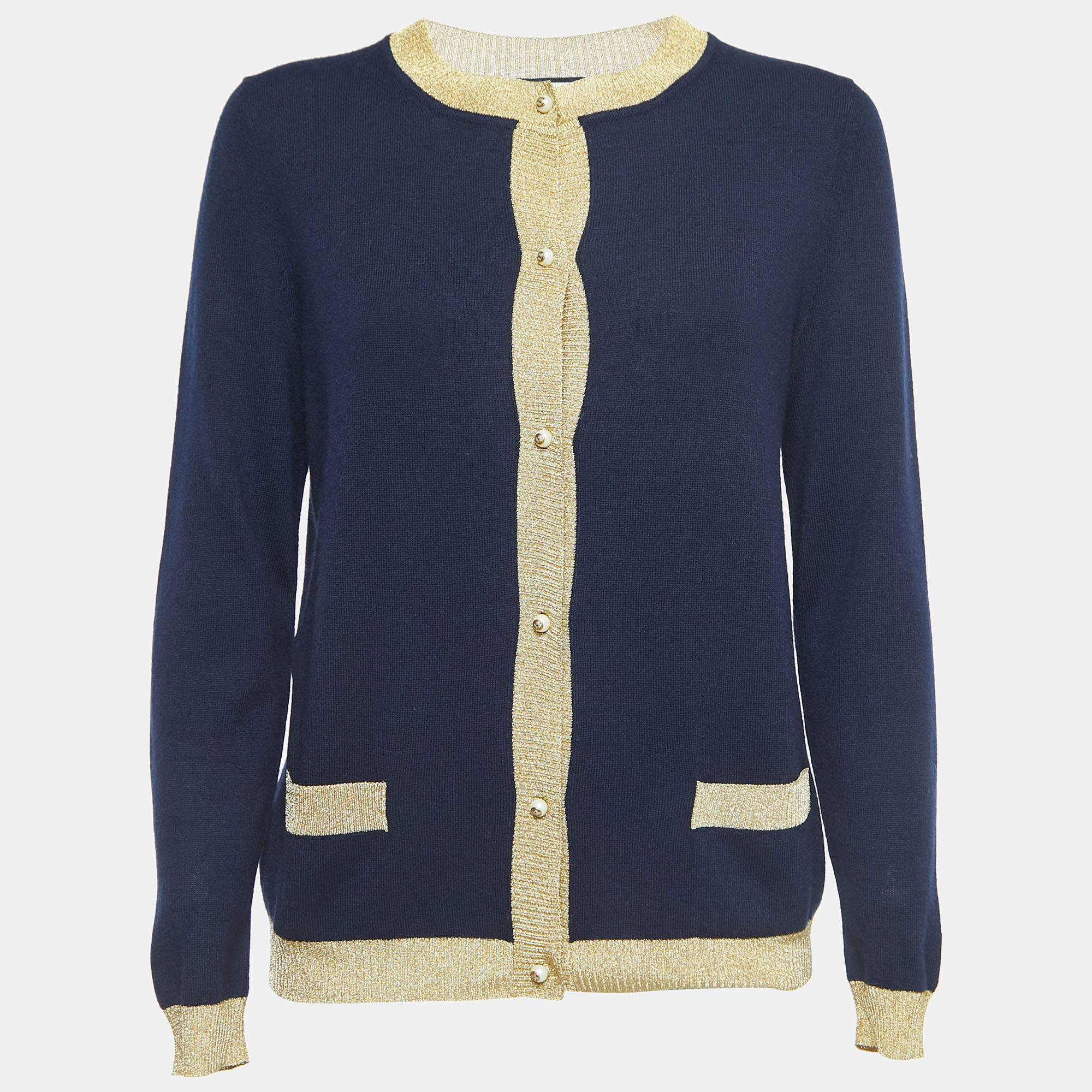 Navy blue and gold on sale sweater