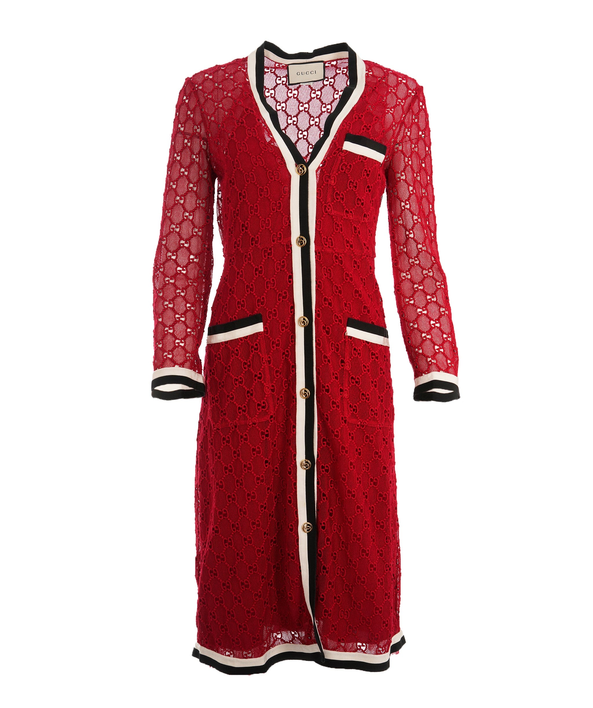 Gucci Gucci – Signature GG Monogram Jacquard Red Knit Dress ALC2424