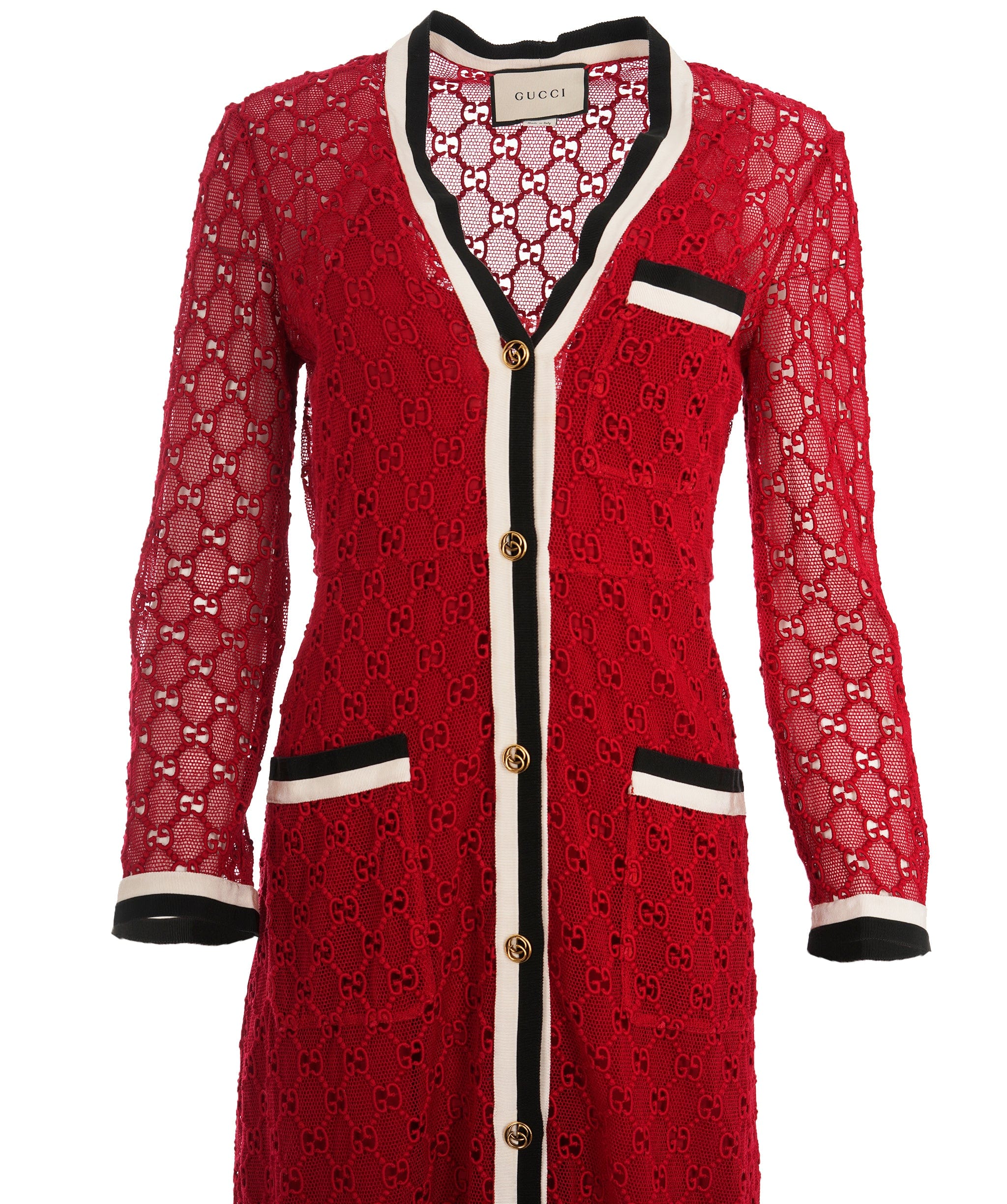 Gucci Gucci – Signature GG Monogram Jacquard Red Knit Dress ALC2424