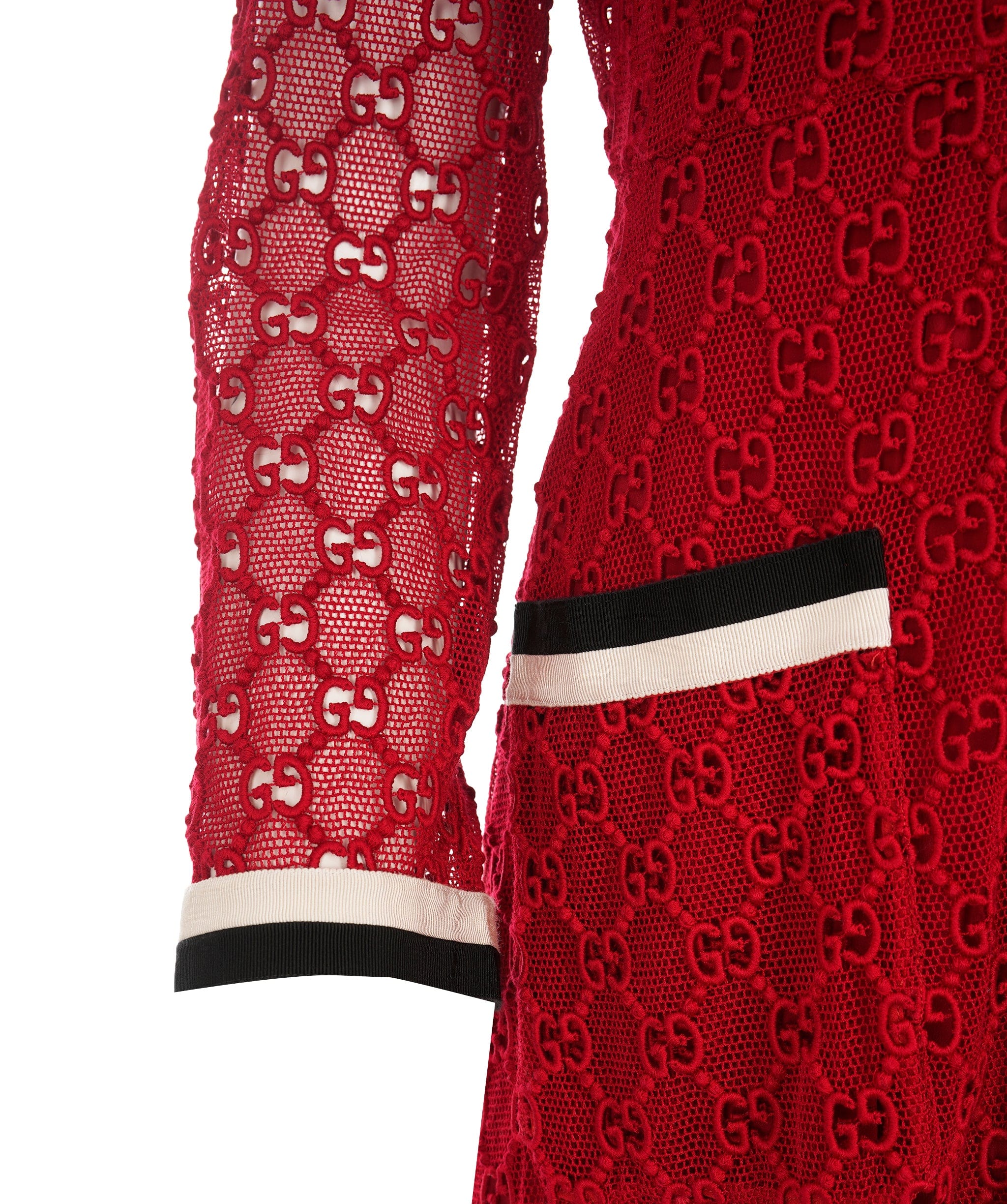 Gucci Gucci – Signature GG Monogram Jacquard Red Knit Dress ALC2424