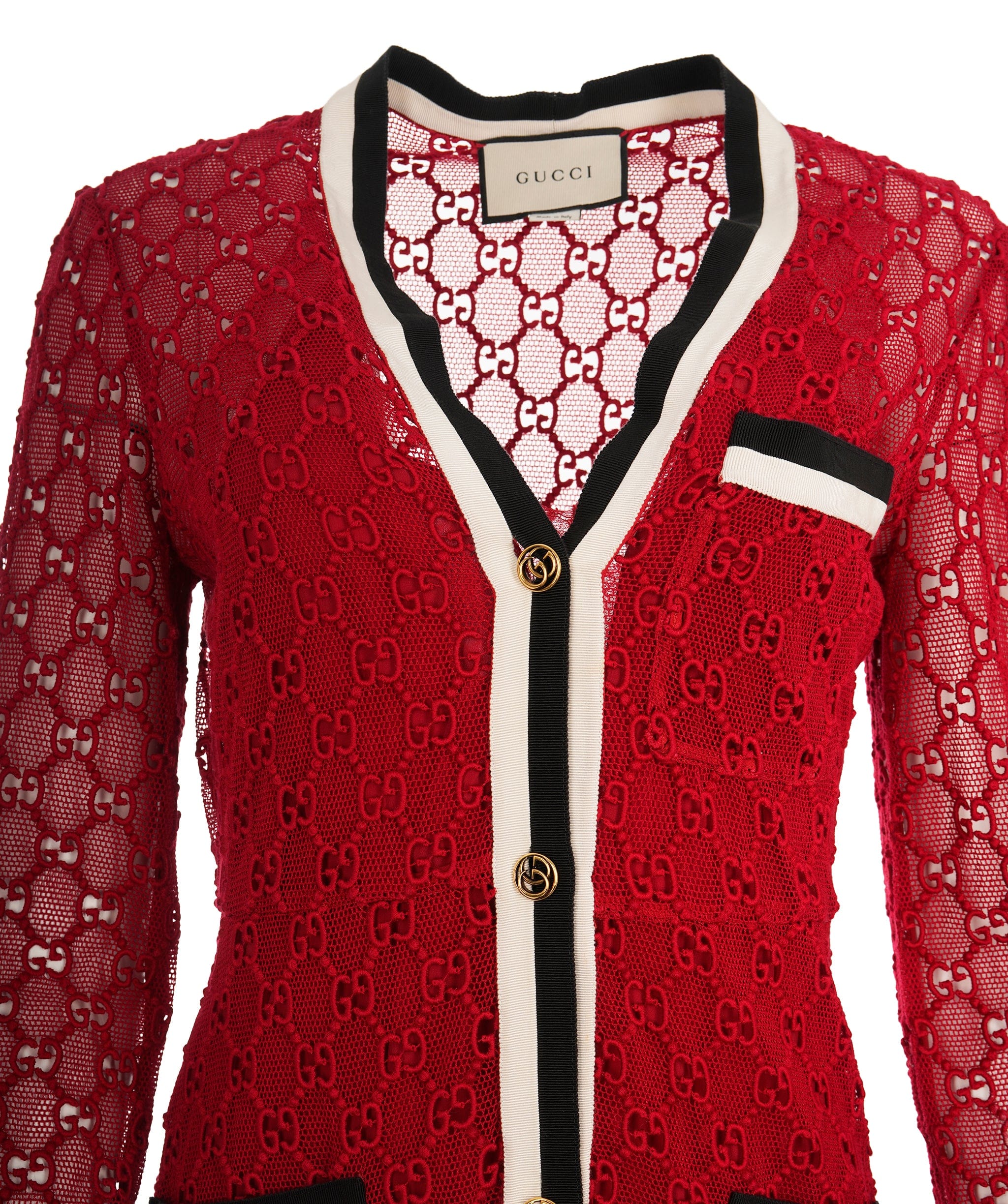 Gucci Gucci – Signature GG Monogram Jacquard Red Knit Dress ALC2424