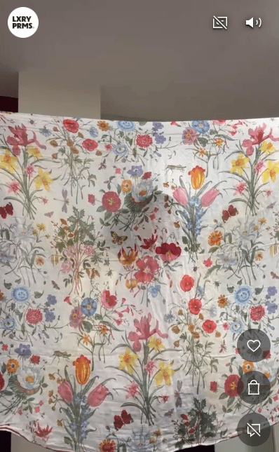 Gucci Gucci Floral Print Scarf White/ Multi Colured