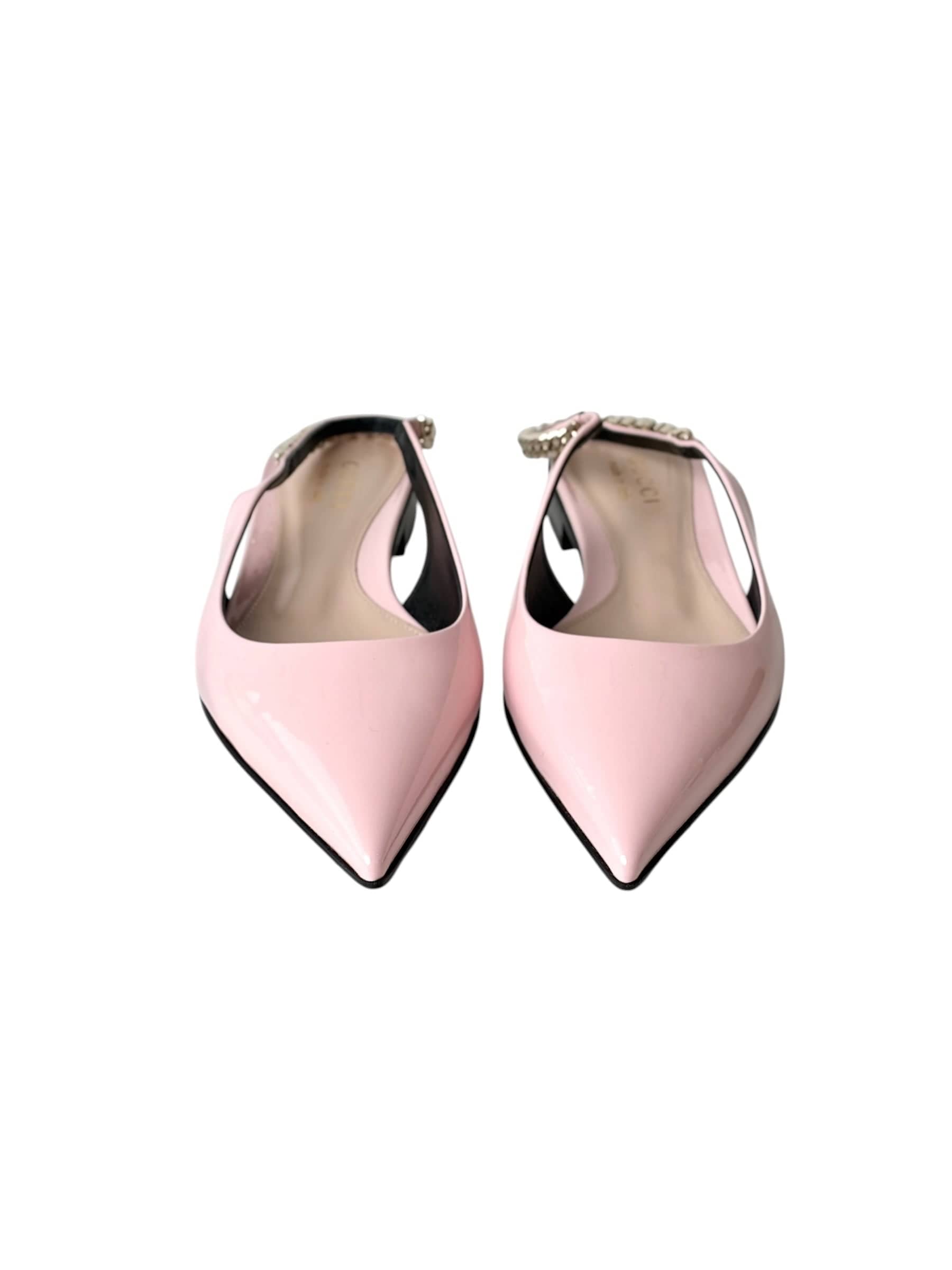 Gucci Gucci Pink Slingback Flat Shoe - size 37.5