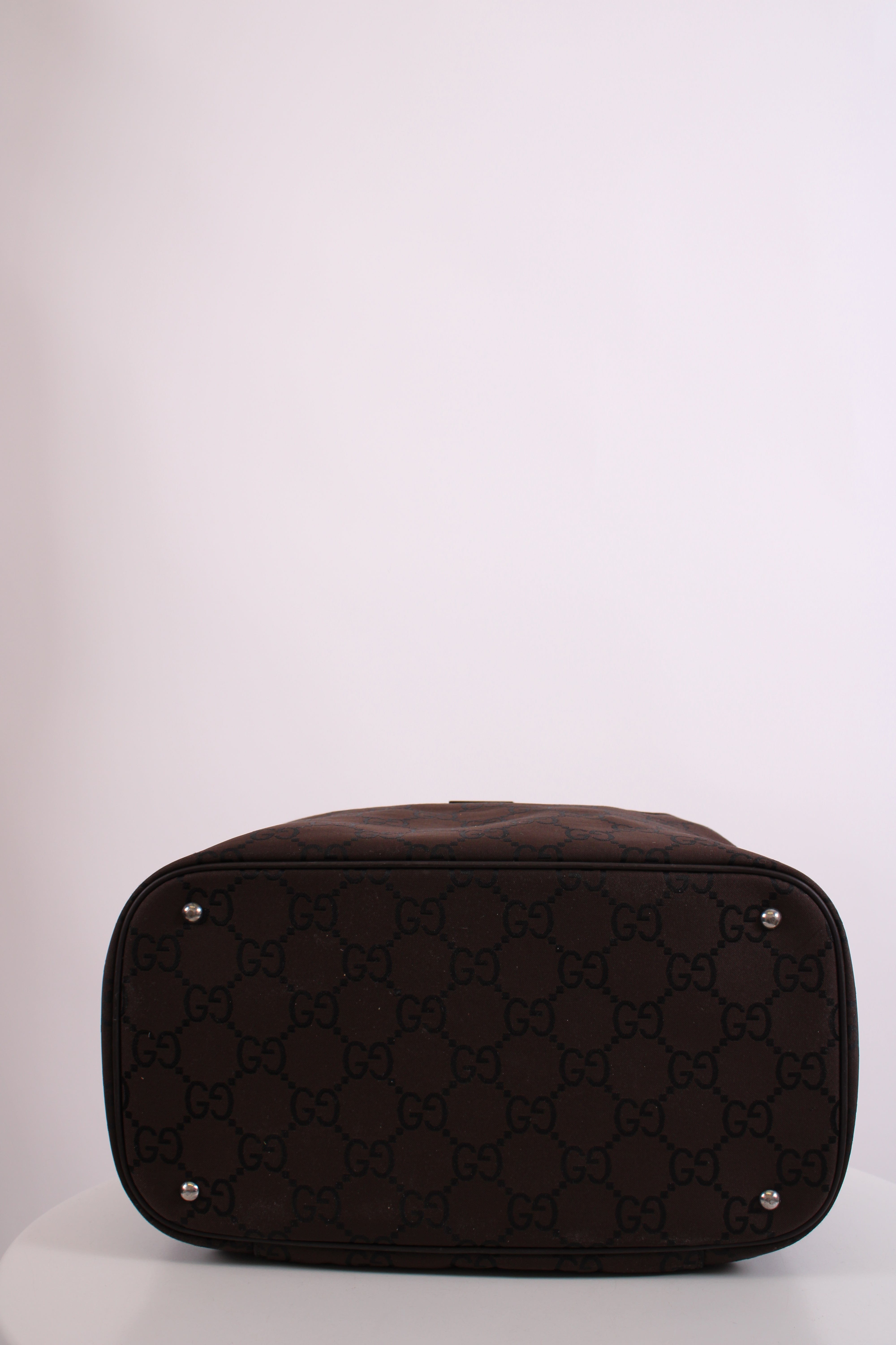 Gucci Gucci Monogram Nylon Toiletries Bag Brown