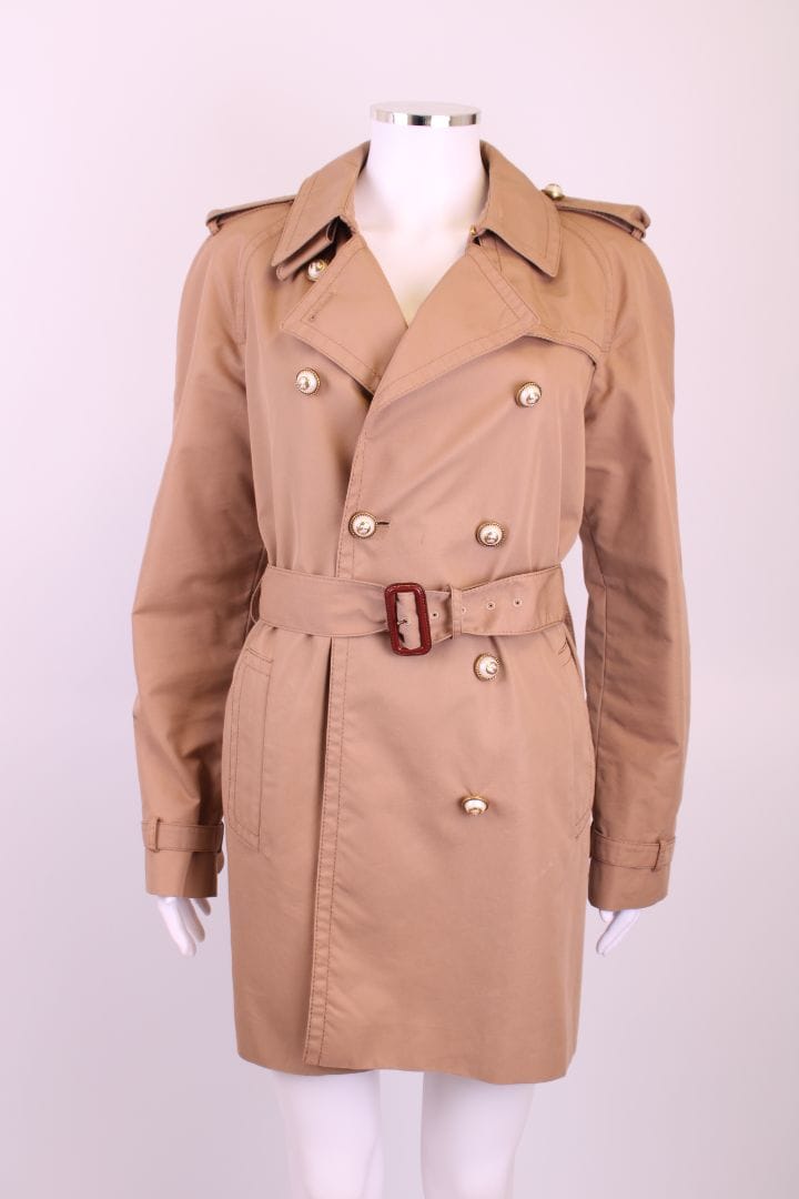 Gucci Gucci Pearl Button Trench Beige L