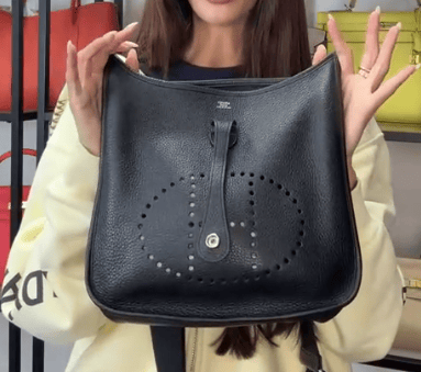 Hermes H26041094 Hermes Evelyn 3PM Black Taurilon