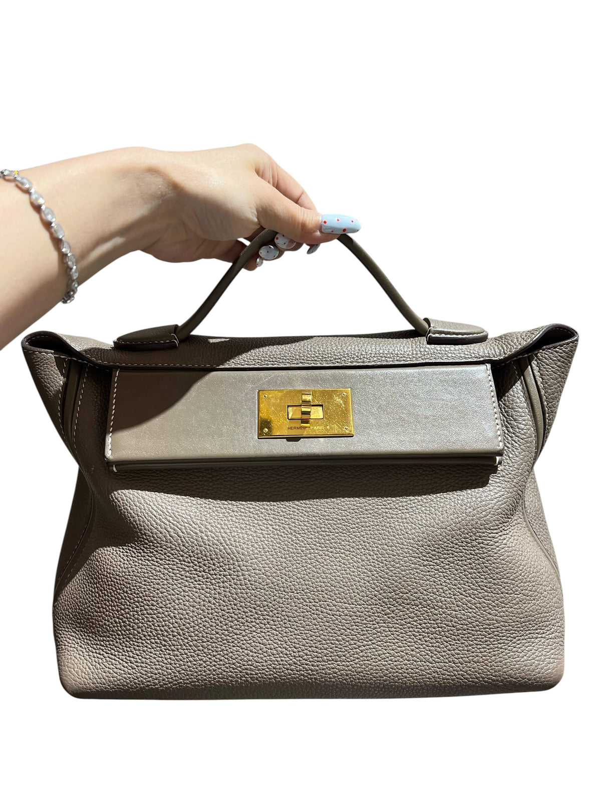 HERMES HERMES 24/24 ETOUPE TOGO+SWIFT HANDBAG 2000000153452
