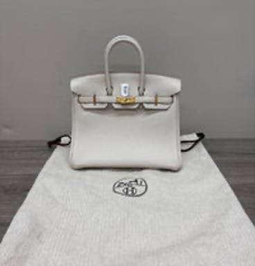 HERMES Hermes Birkin 25 handbag with white gold hardware (lock and key missing) 3032603060817