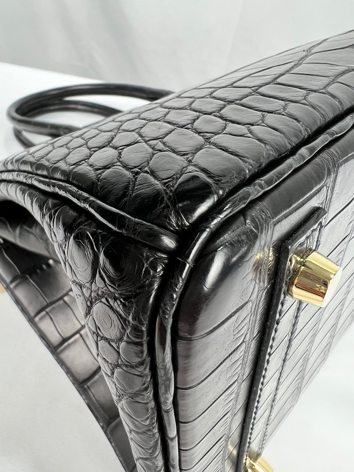 HERMES HERMES BIRKIN BLACK ALLIGATOR MATTE HANDBAG 2000000153902