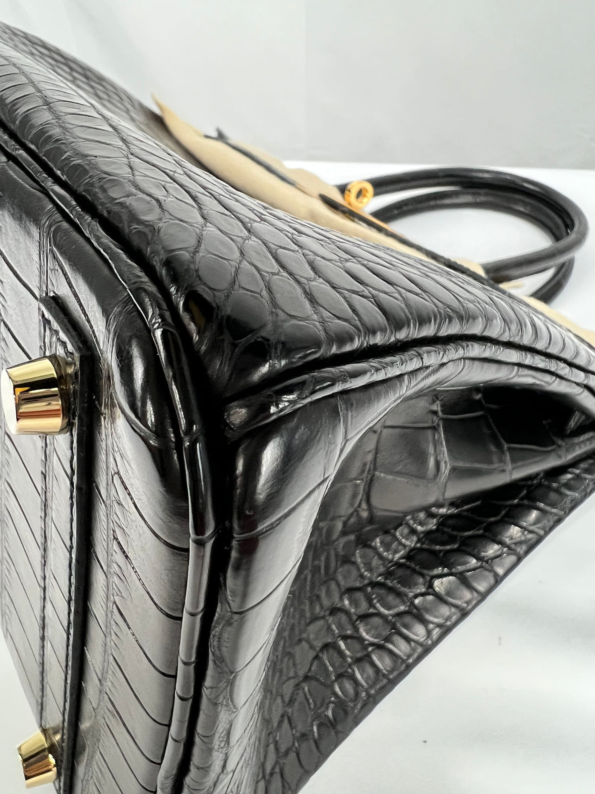 HERMES HERMES BIRKIN BLACK ALLIGATOR MATTE HANDBAG 2000000153902