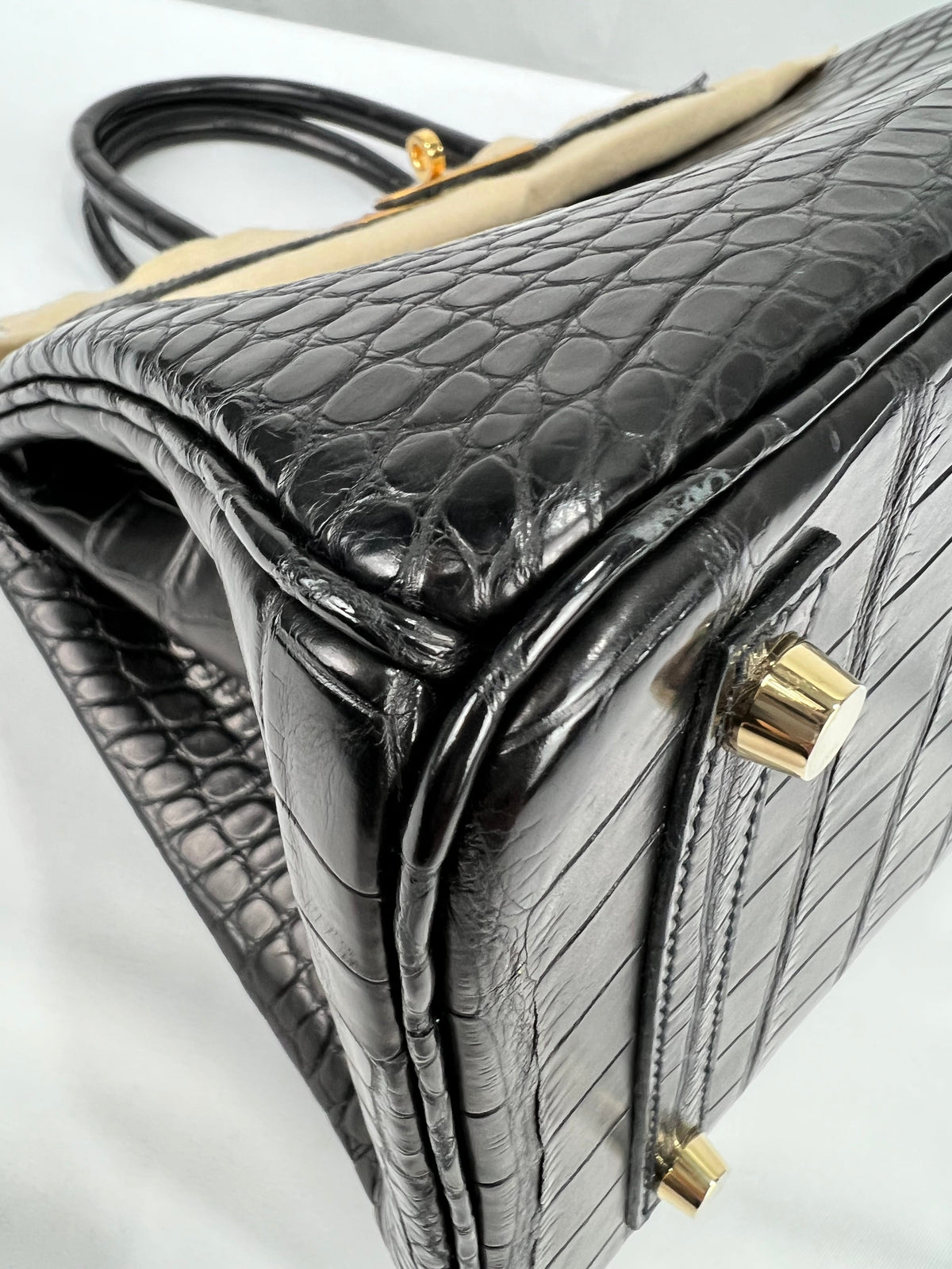 HERMES HERMES BIRKIN BLACK ALLIGATOR MATTE HANDBAG 2000000153902