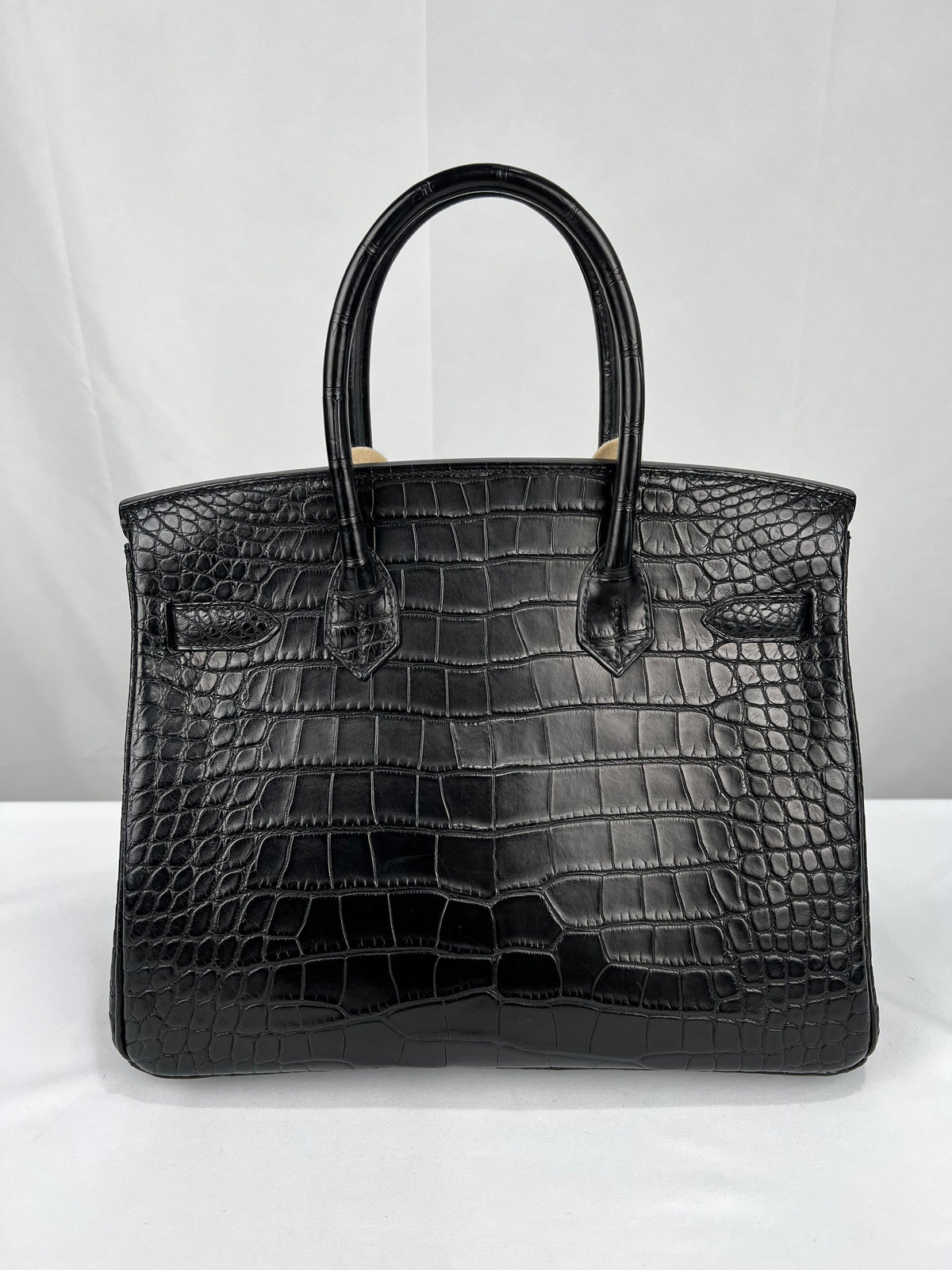 HERMES HERMES BIRKIN BLACK ALLIGATOR MATTE HANDBAG 2000000153902