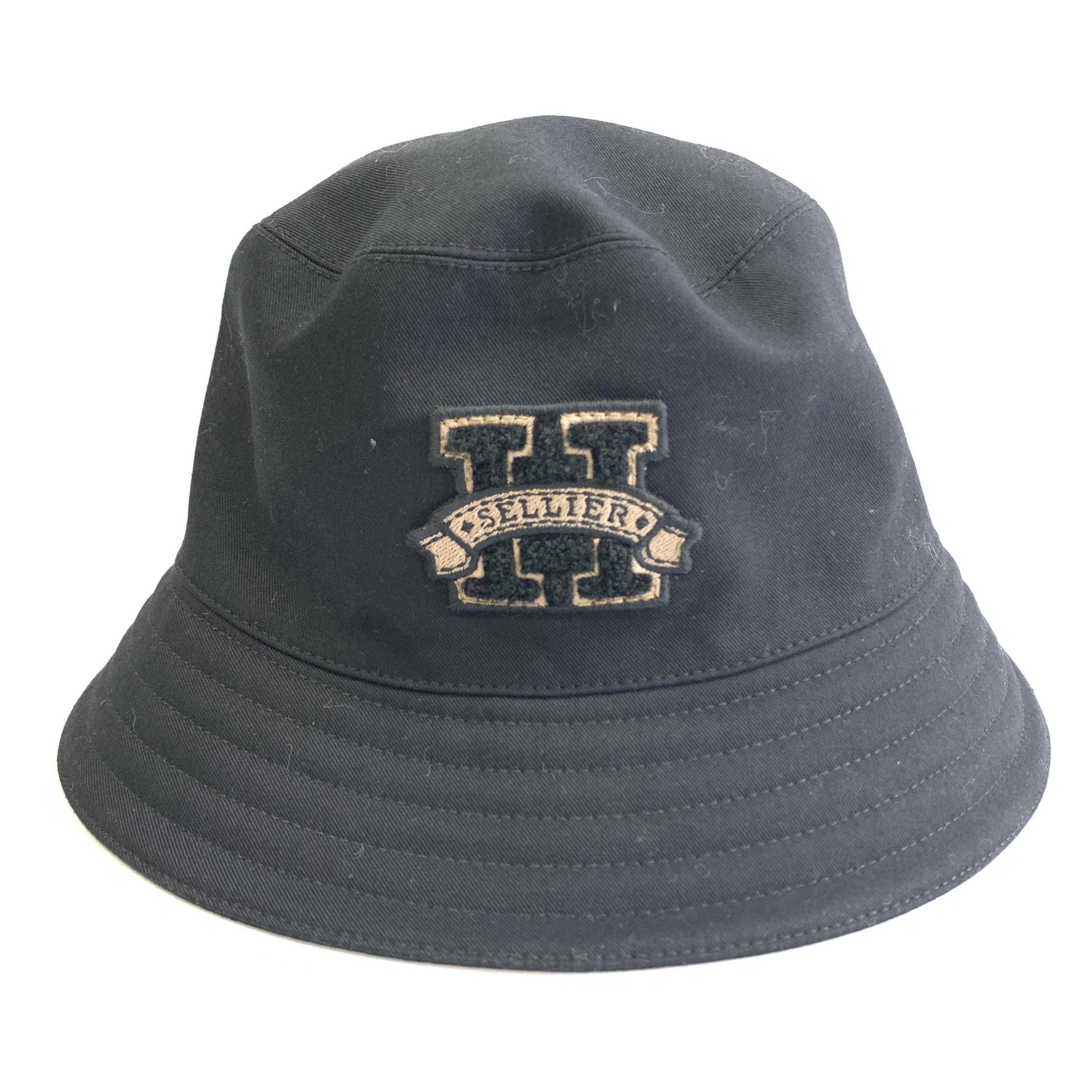 Hermès Hermès Black Cotton Bucket Hat With Logo C326396