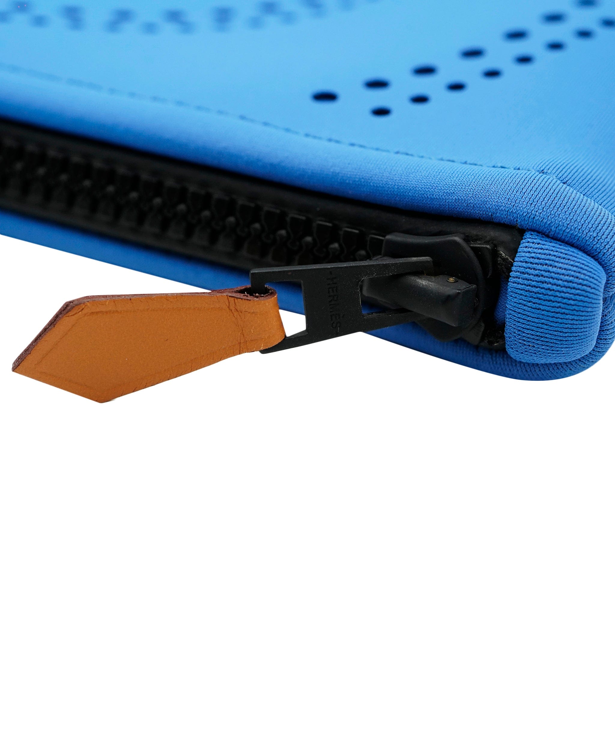 Hermès Hermès brand new néoprene Bain pochette, blue and orange ALL1143