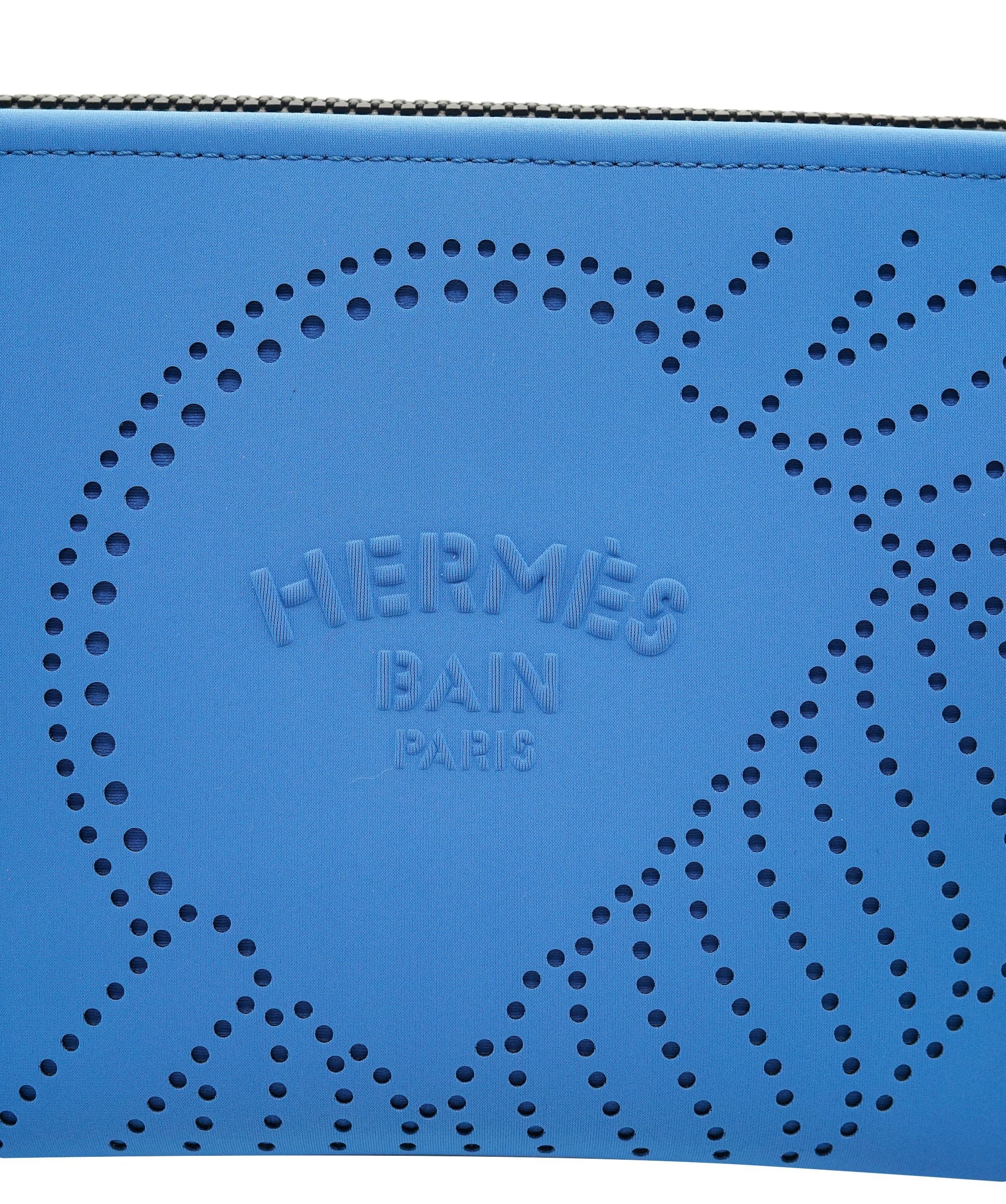 Hermès Hermès brand new néoprene Bain pochette, blue and orange ALL1143