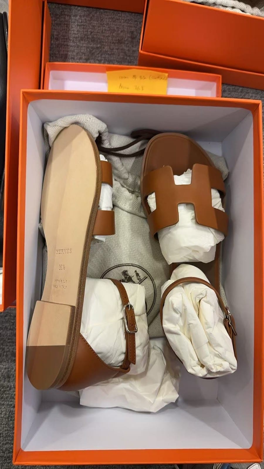 Hermes Hermes Brown oran shoes 36.5 ALC3807