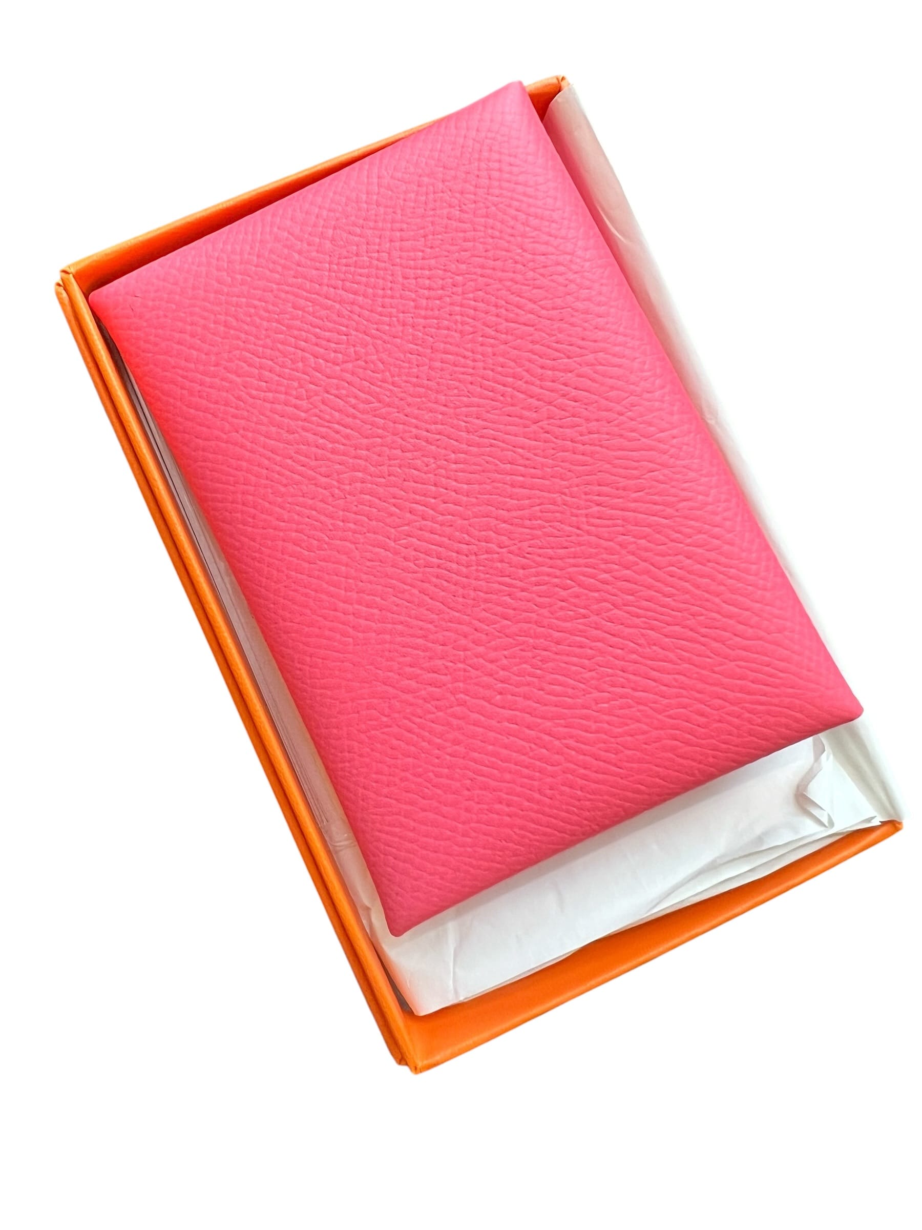 Hermes Hermes Calvi Duo Compact Rose Azalee Epsom PHW #B NEW SSLG1036