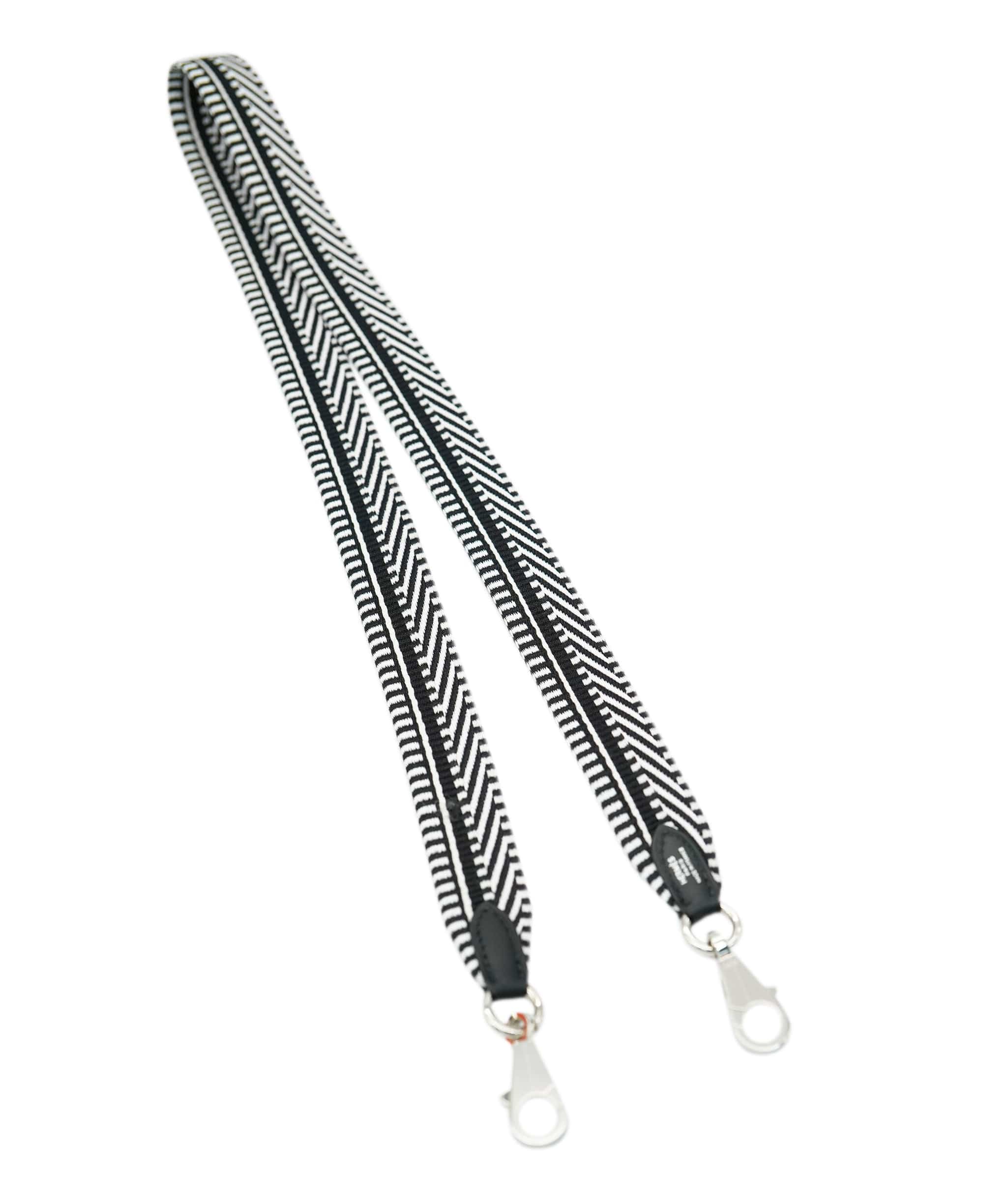 Hermès Hermès Canvas Thin Guitar Strap - Navy/White ALC2134