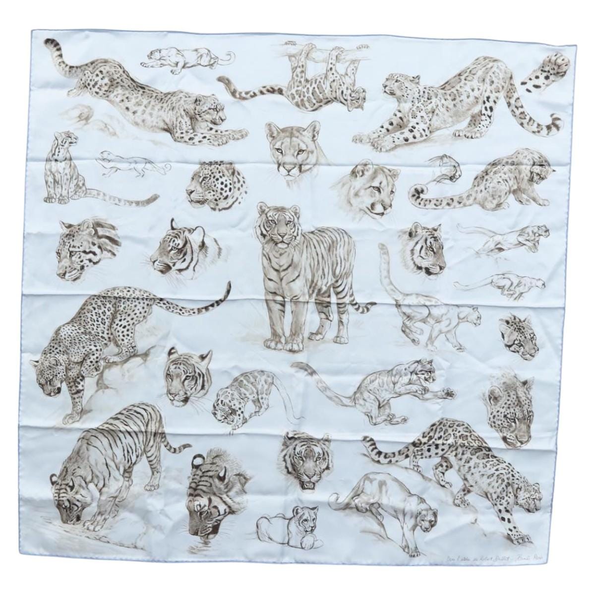 Hermès HERMES Carre 90 Scarf Dans l atelier de Robert Silk Blue Auth yk17476