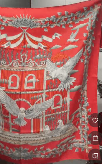 HERMES HERMES Carre 90 Silk Red B0724RUVHJ