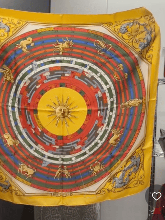 HERMES HERMES Carre 90 Silk Yellow×Multi Astrology pattern B0715F74SP