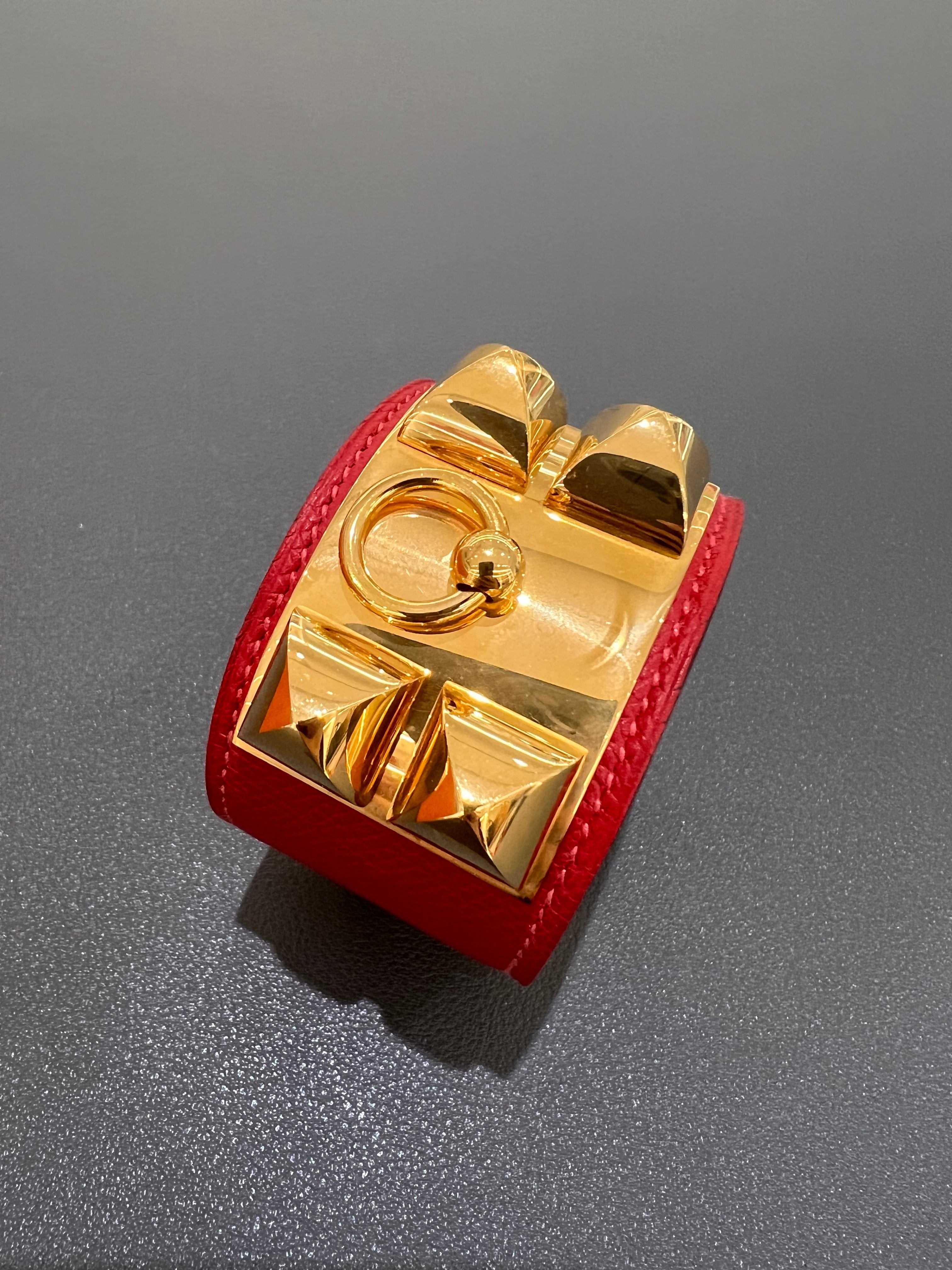 Hermès Hermes CDC Rouge Casaque Epsom GHW #P Size S SKC9065H