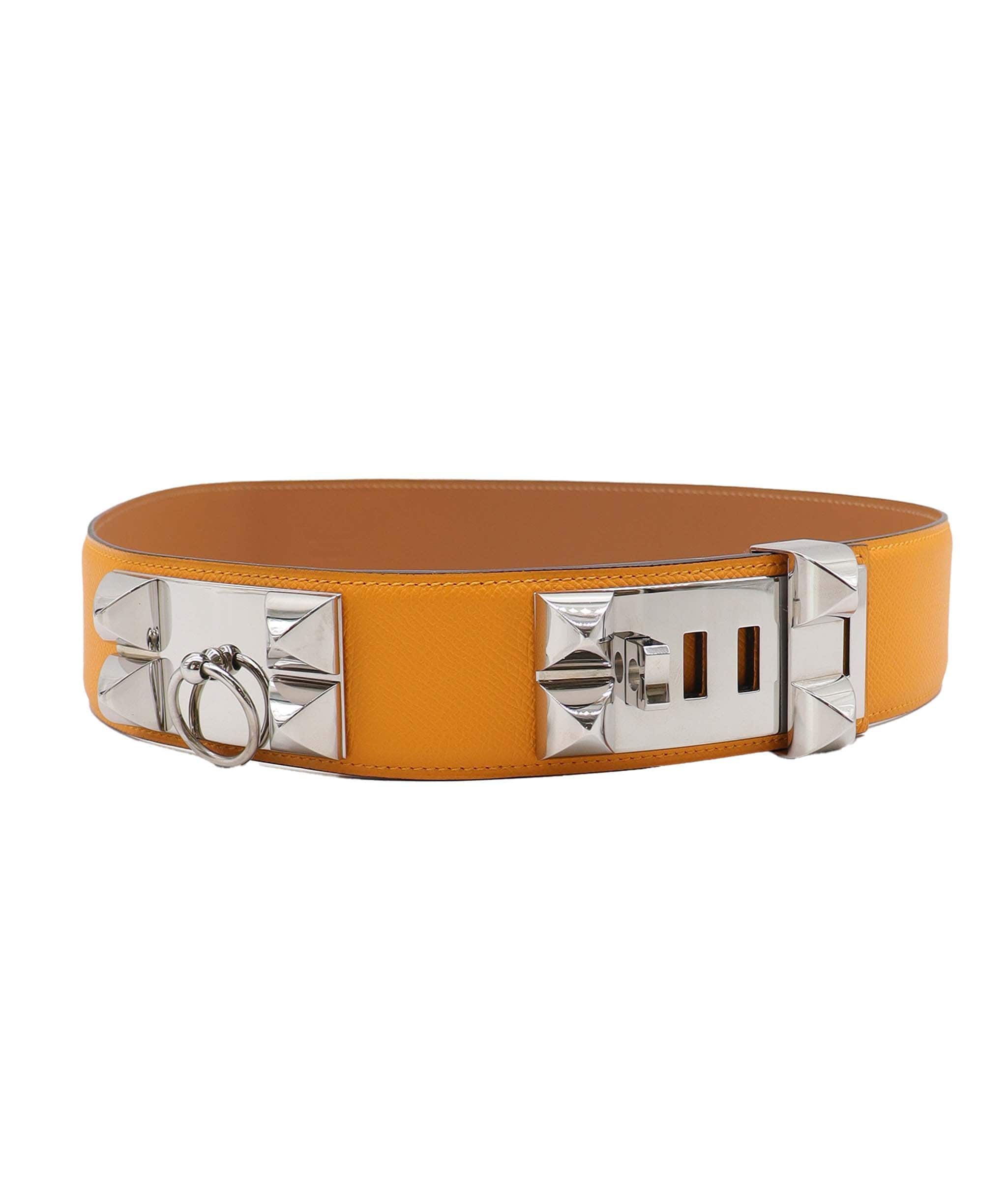 Hermès Hermès Collier De Chien Belt Jaune D'or Epsom PHW #P SKC1839