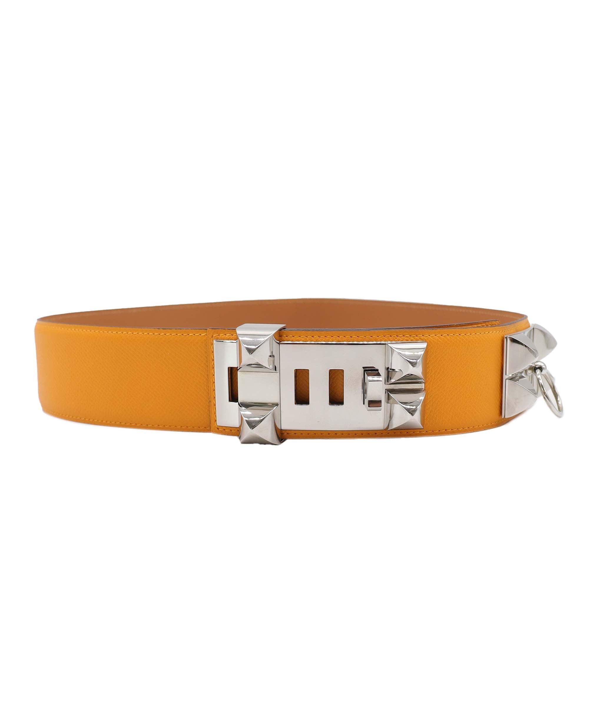 Hermès Hermès Collier De Chien Belt Jaune D'or Epsom PHW #P SKC1839