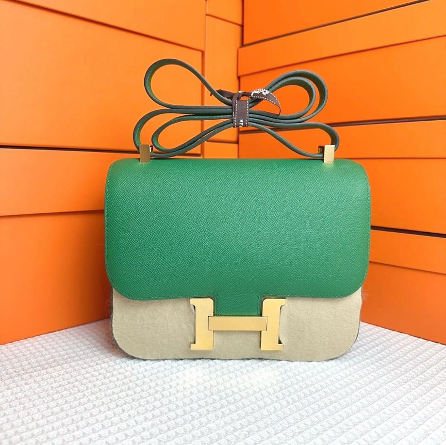 HERMES *Hermes Constance 24 Green Vertigo Epsom GHW #D SYC2173