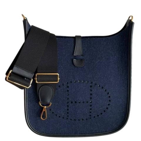 Hermès Hermès Evelyne Poche III 29 PM In Feutre Veau Swift Blue Nuit/Noir