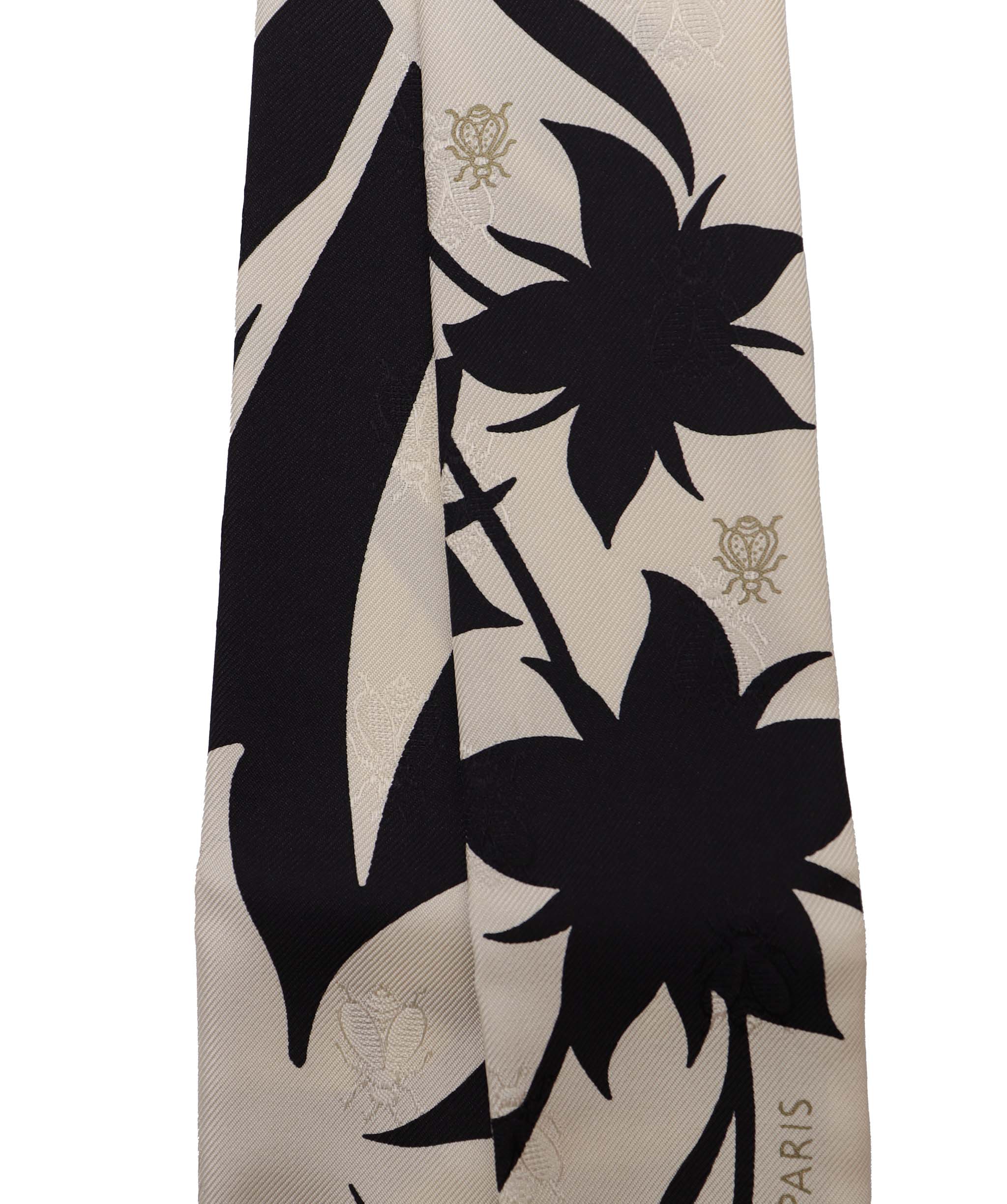 Hermès hermes fringe twilly black DXBV0587