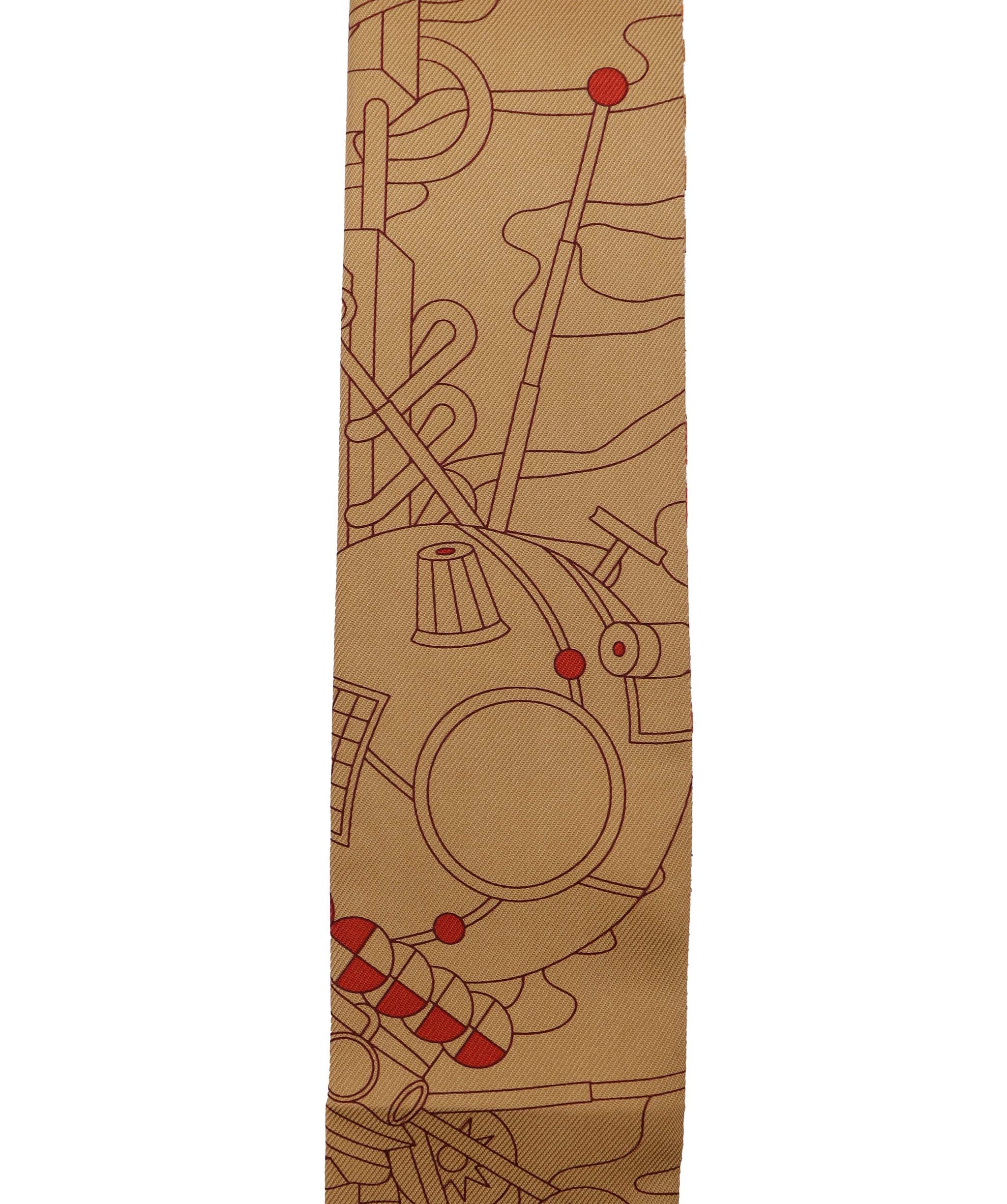 Hermès Hermes fringe twilly orange DXBV0585