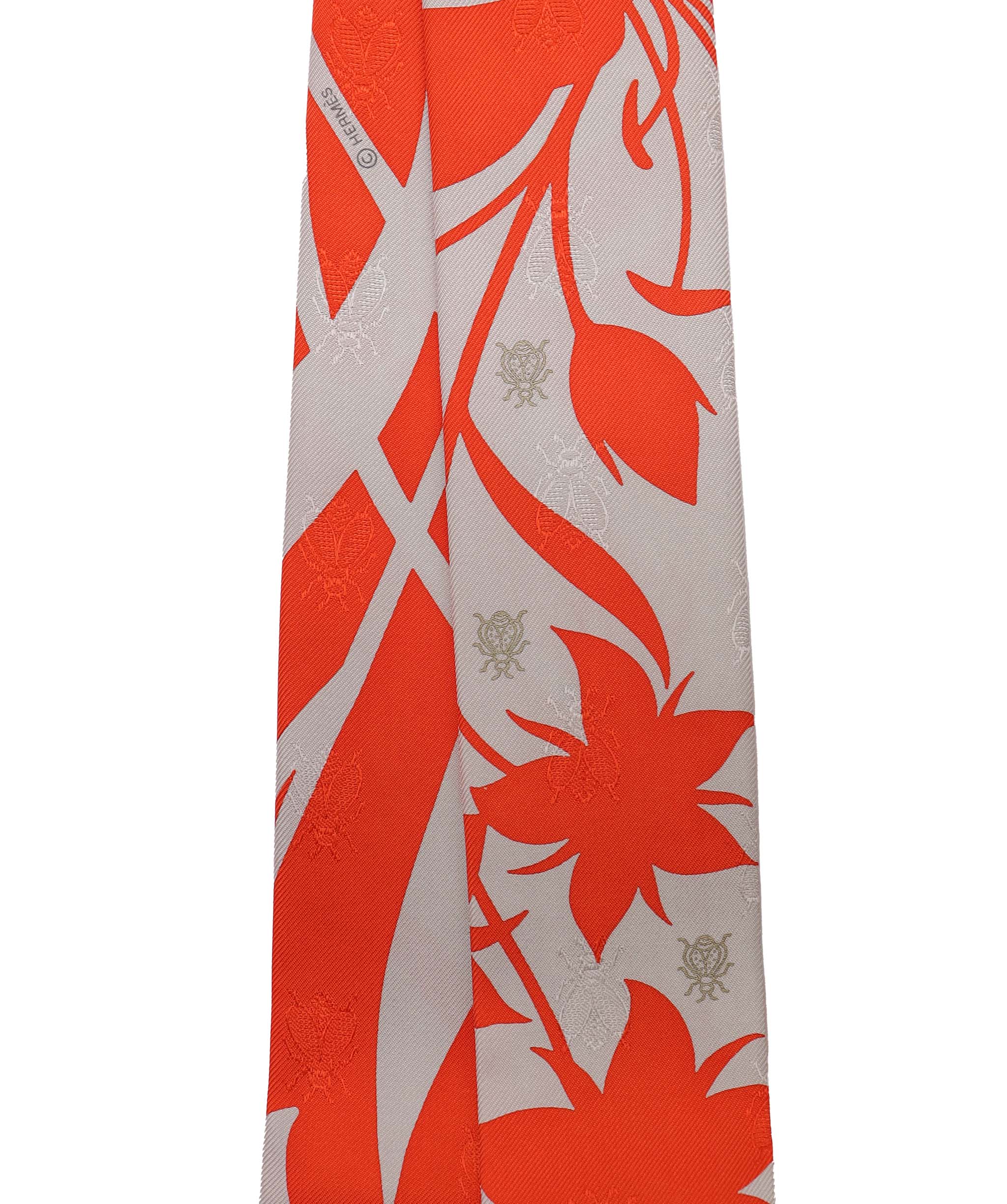 Hermès Hermes fringe twilly orange DXBV0586