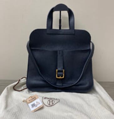 HERMES HERMES/Hermes Halzan 31 Black and Gold Handbag/Shoulder Bag/Crossbody Bag 3022605101628