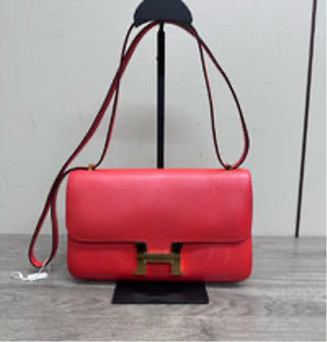HERMES HERMES/Hermes Tomato Red Gold Buckle Horizontal Constellation Shoulder/Crossbody Bag 3052605091485