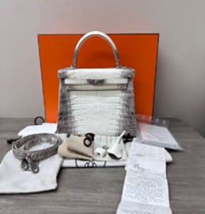 HERMES HERMES Himalayan Silver Buckle Kelly 25 Handbag/Shoulder Bag 3032603224133