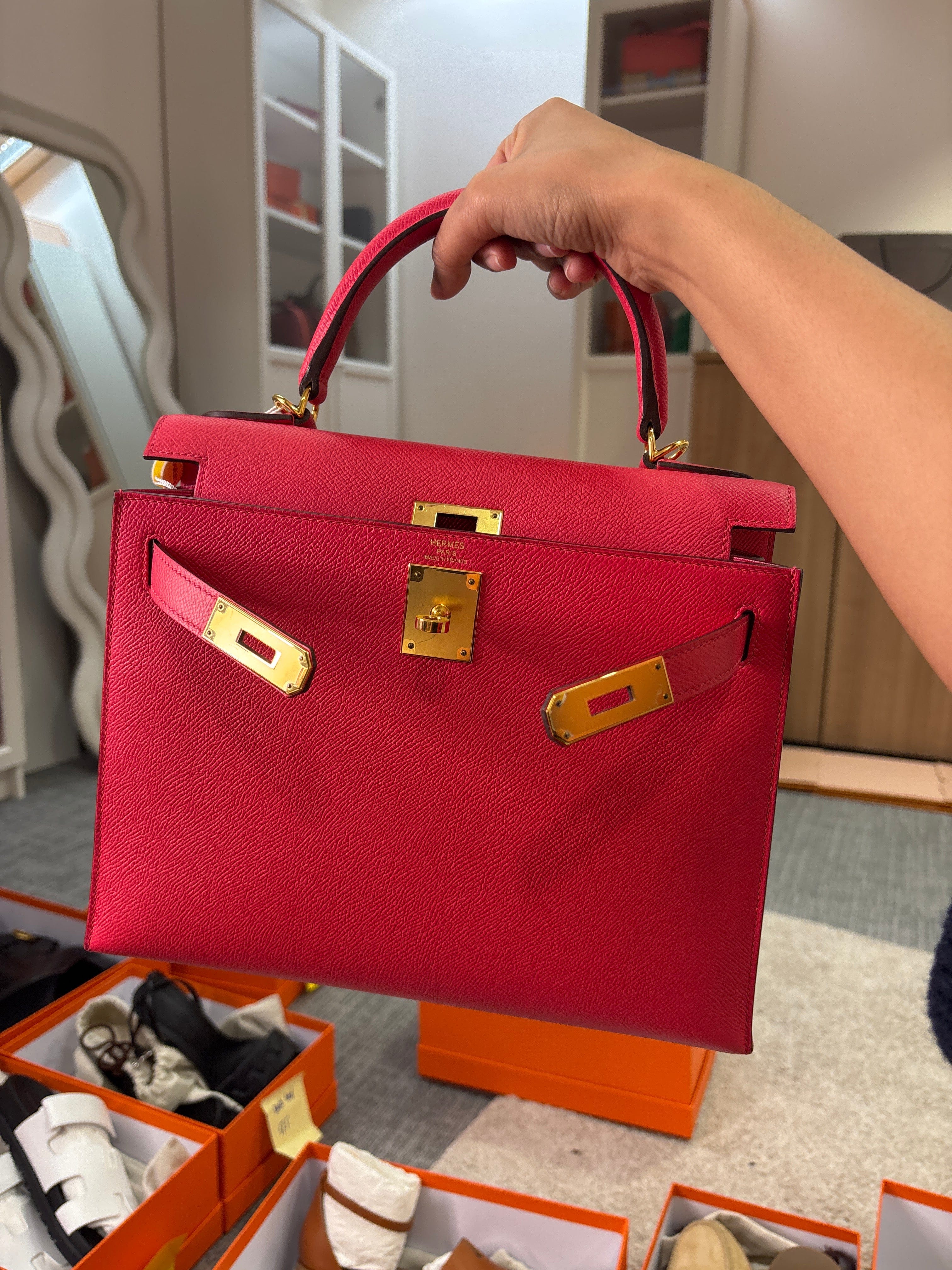 Hermes Hermes Kelly 28 Rose Extreme ALC3709