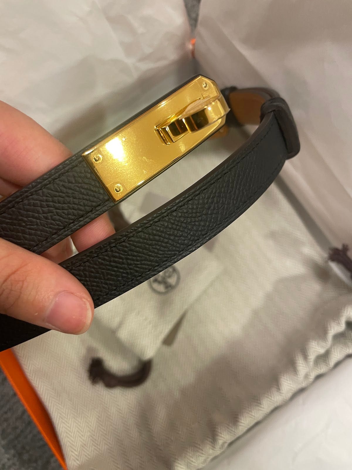 Hermes Hermes Kelly Belt Black & Gold ALC3814