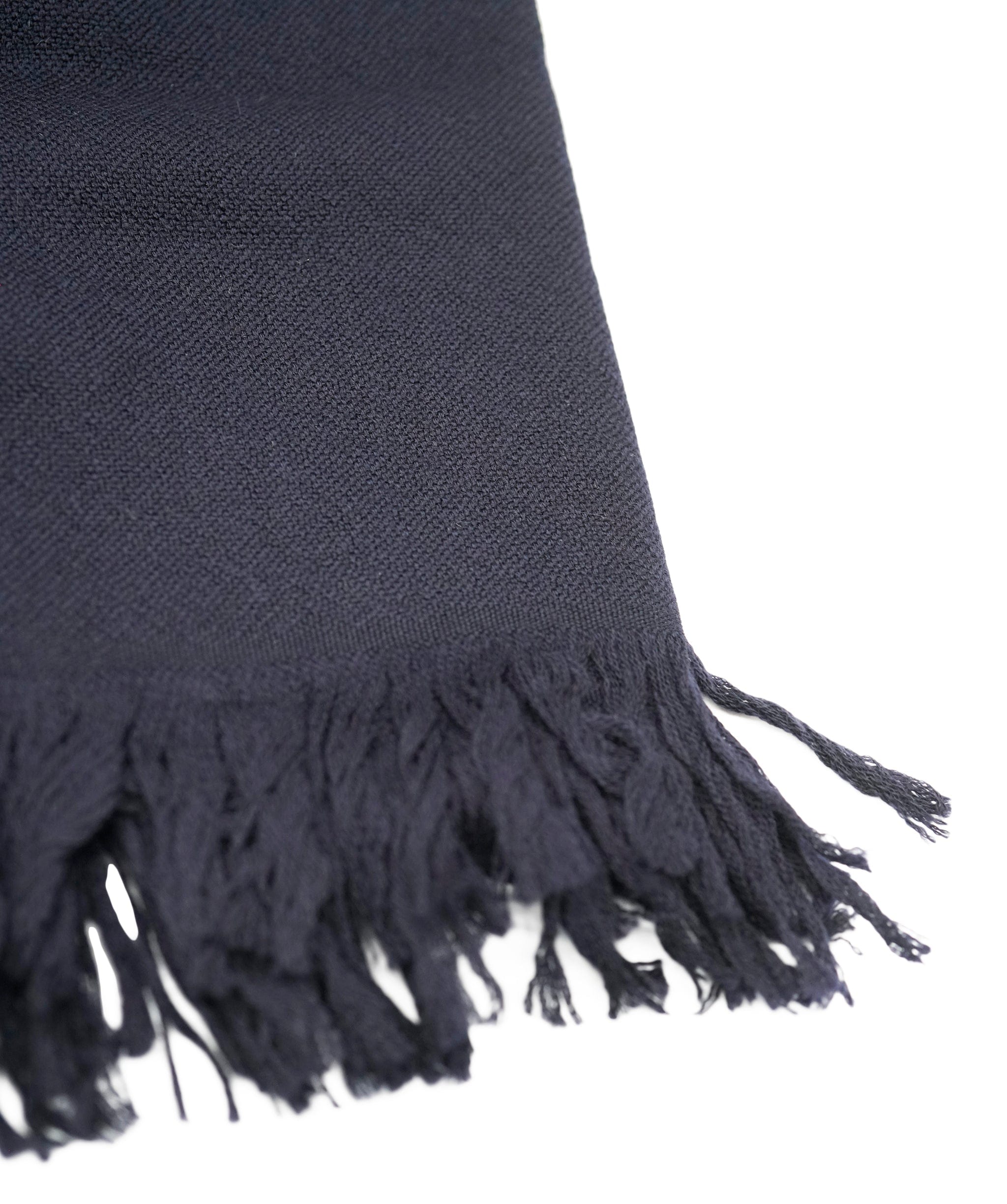 Hermès Hermes navy cashmere scarf with fringing - AJC0914