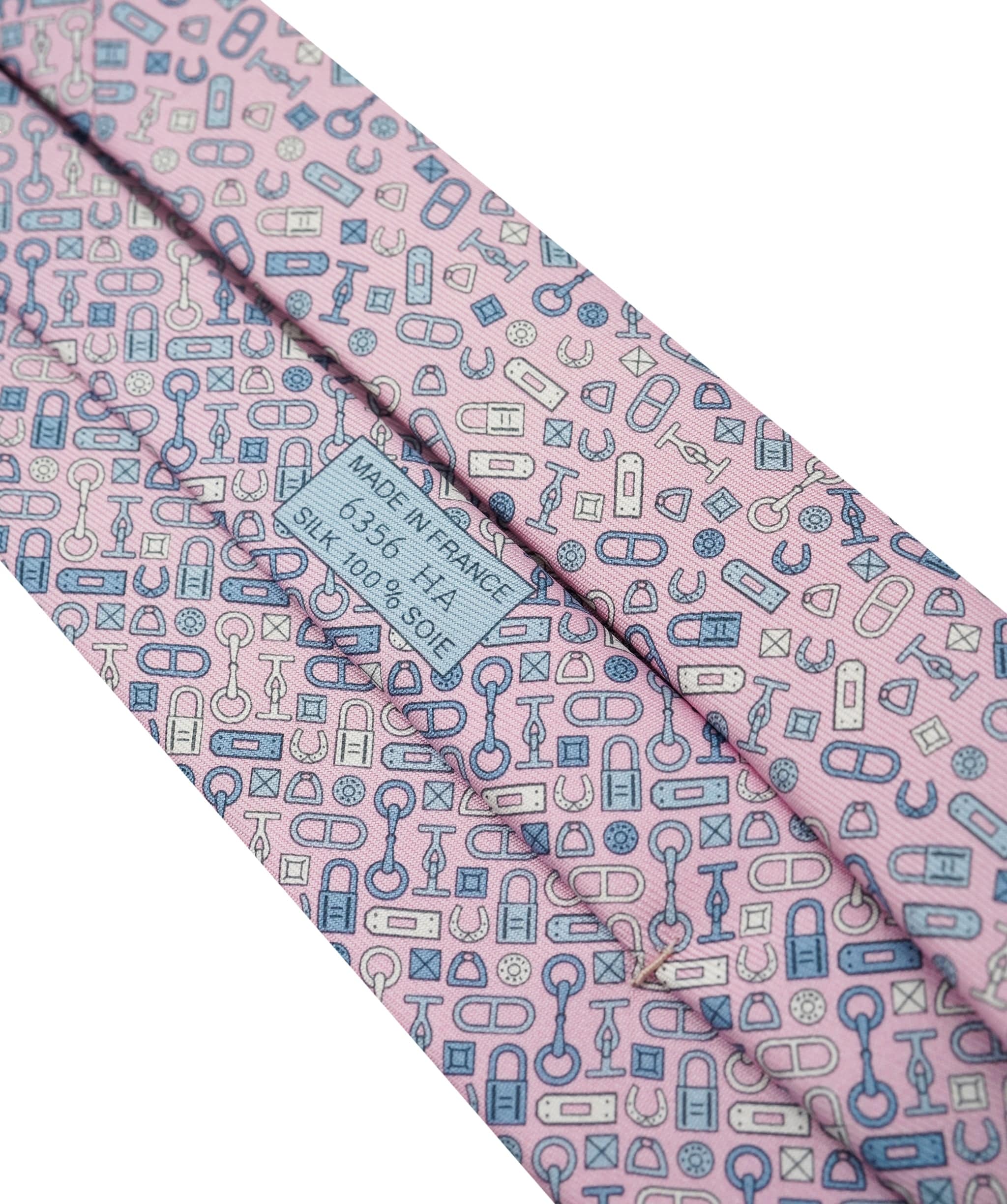 Hermès Hermès Pieces Met Silk Tie Rose / Bleu Gris / Blanc DXBS5830